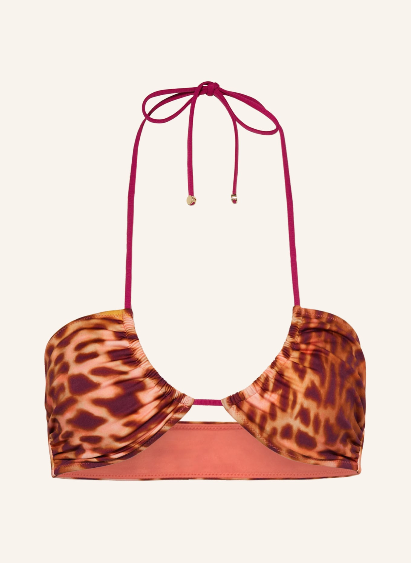 STELLA McCARTNEY SWIMWEAR Triangle bikini top, Color: BROWN/ PINK/ PURPLE (Image 1)