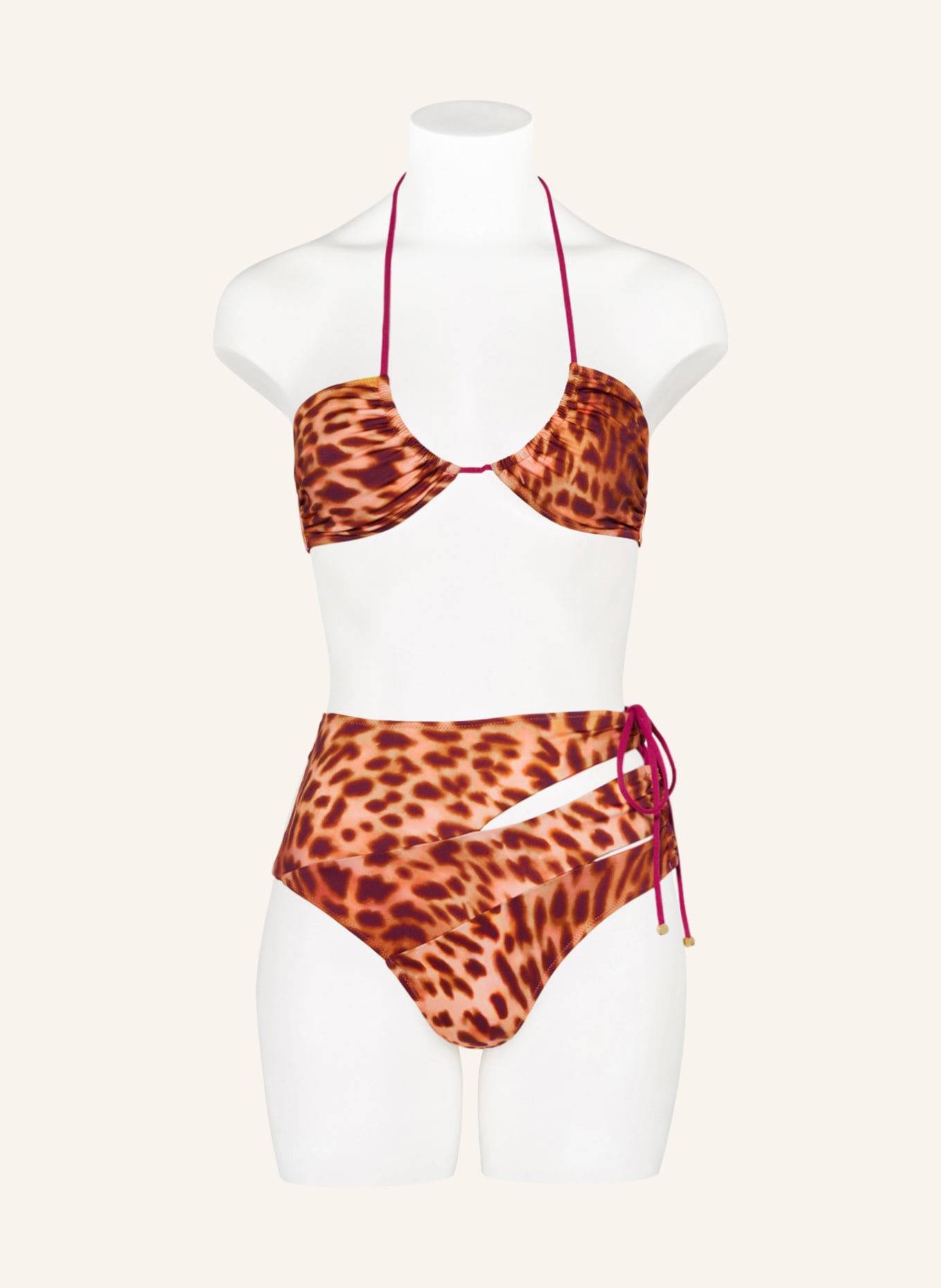 STELLA McCARTNEY SWIMWEAR Triangle bikini top, Color: BROWN/ PINK/ PURPLE (Image 2)