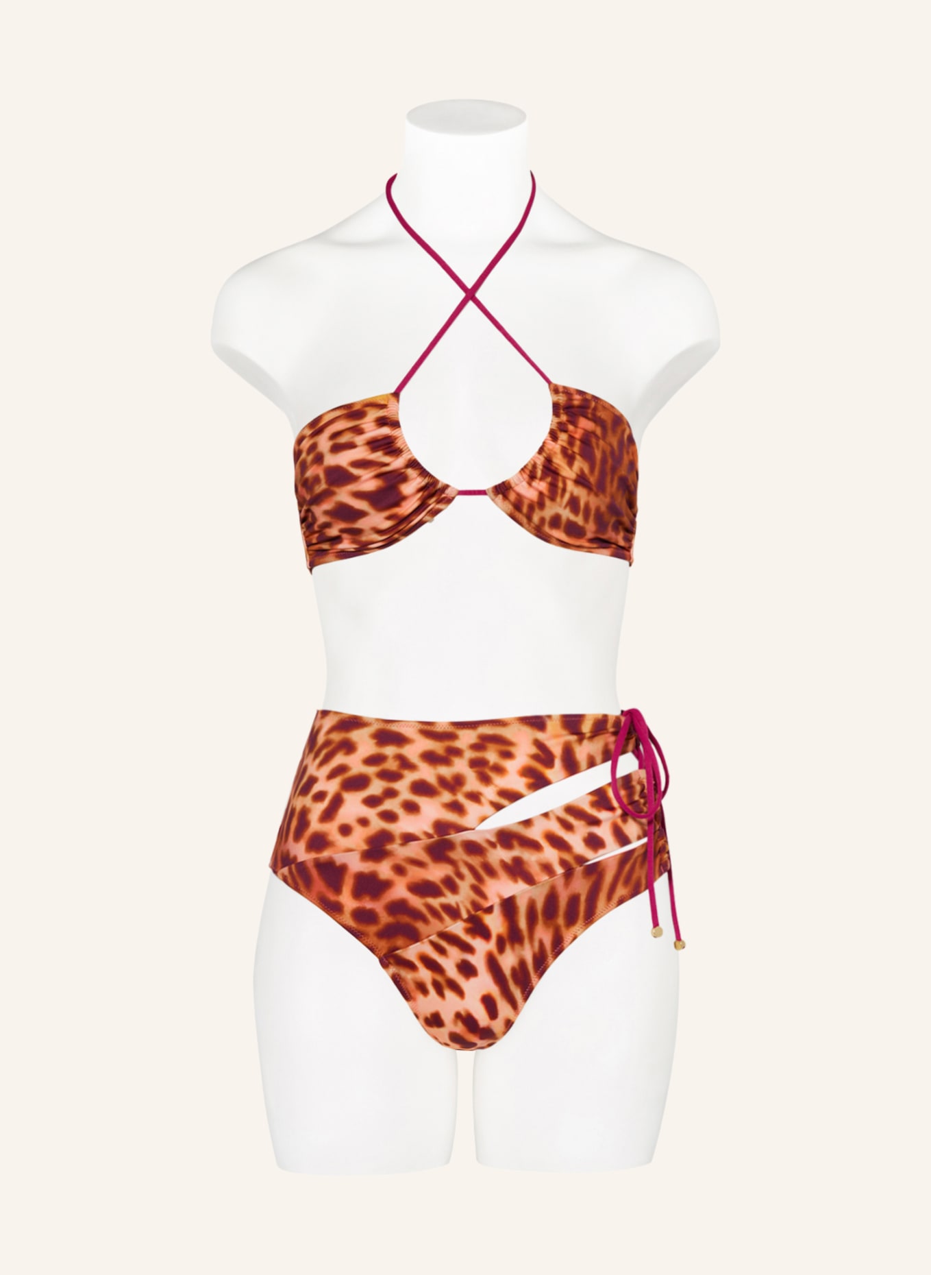 STELLA McCARTNEY SWIMWEAR Triangle bikini top, Color: BROWN/ PINK/ PURPLE (Image 4)