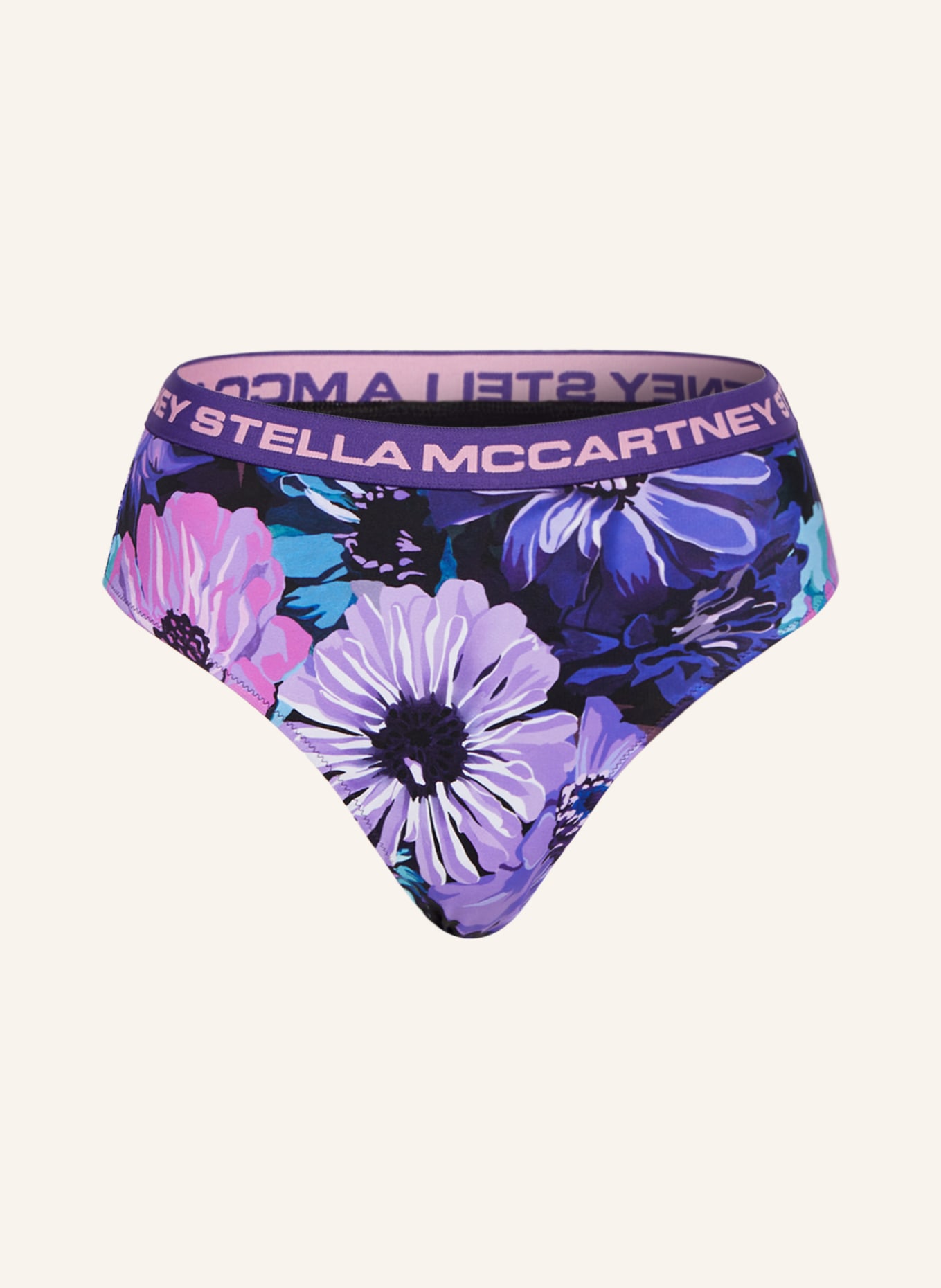 STELLA McCARTNEY SWIMWEAR Dół od bikini z wysokim stanem, Kolor: LILA/ NIEBIESKI/ MOCNORÓŻOWY (Obrazek 1)