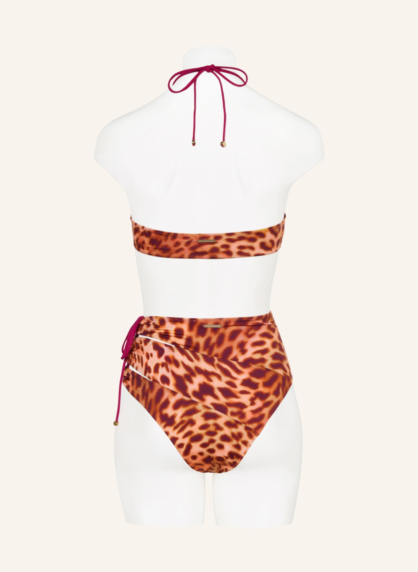 STELLA McCARTNEY SWIMWEAR High waist bikini bottoms, Color: PINK/ BROWN/ PURPLE (Image 3)