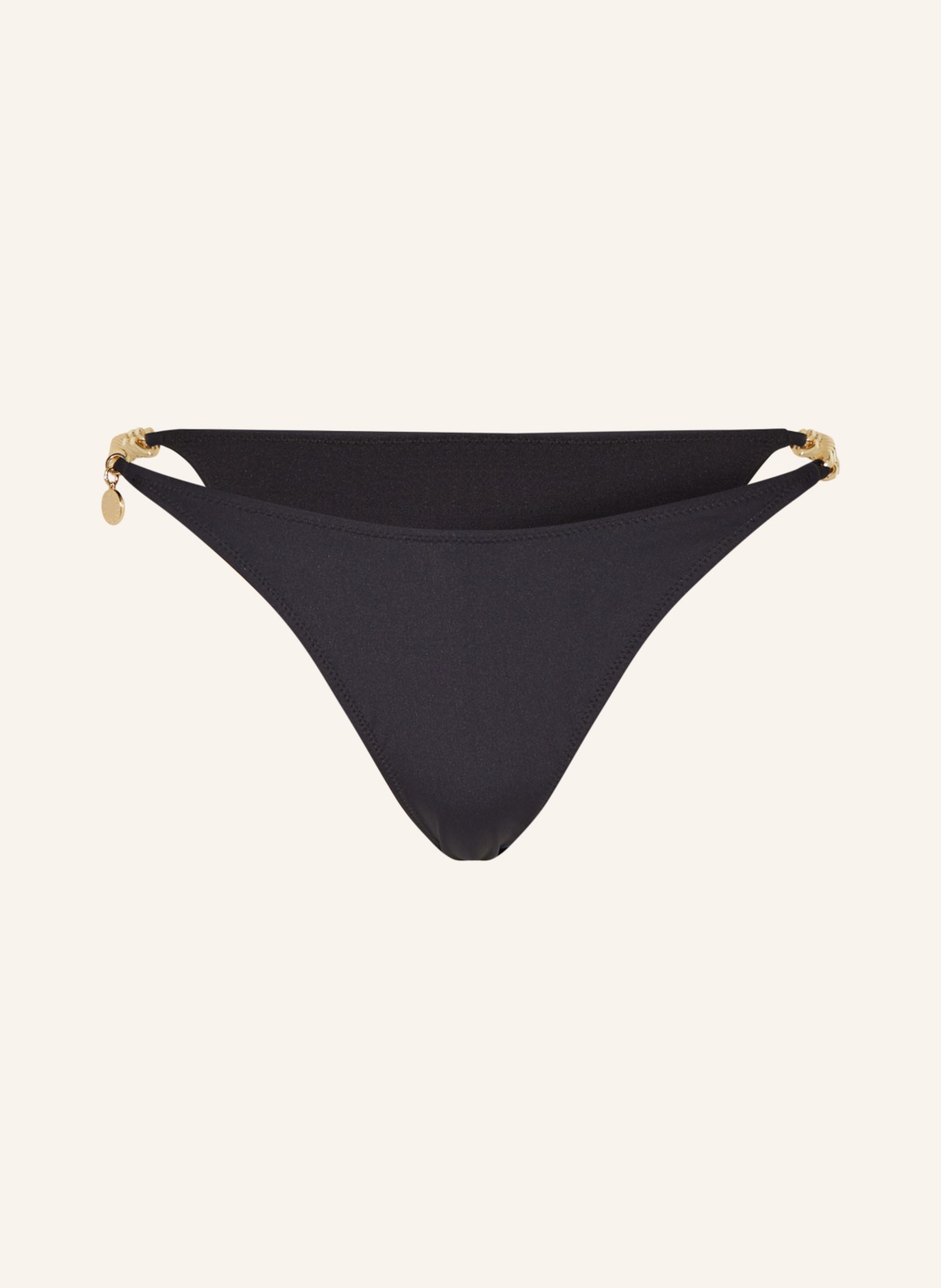 STELLA McCARTNEY SWIMWEAR Brazilian bikini bottoms FALABELLA, Color: BLACK (Image 1)