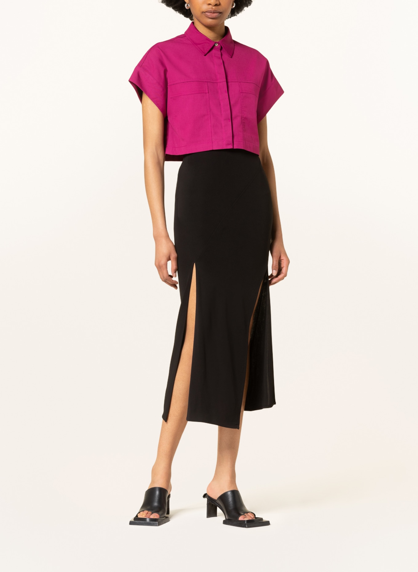 DAILY PAPER Cropped shirt blouse PERDI, Color: DARK RED (Image 2)