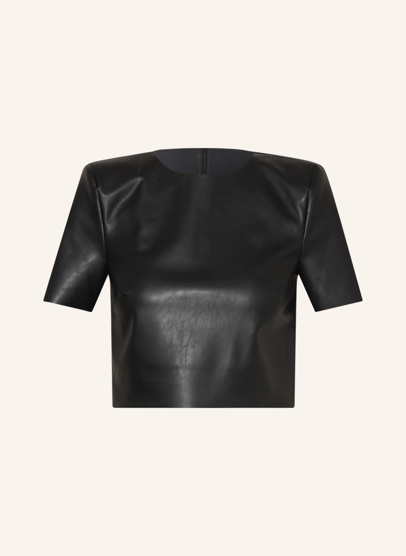 Wolford Cropped shirt in leather look, Color: BLACK (Image 1)