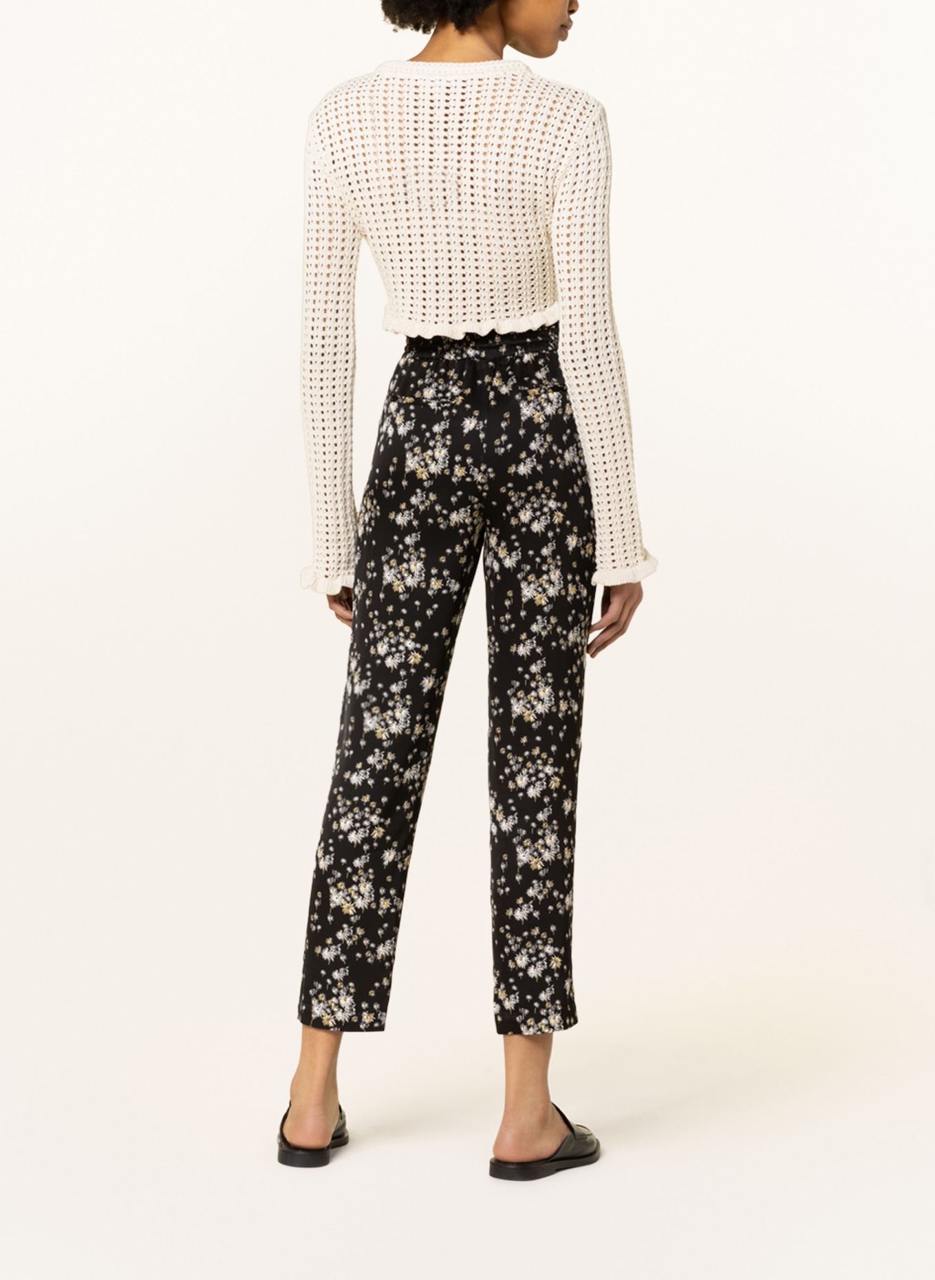 SCOTCH & SODA Trousers NINA in jogger style, Color: BLACK/ WHITE/ LIGHT YELLOW (Image 3)