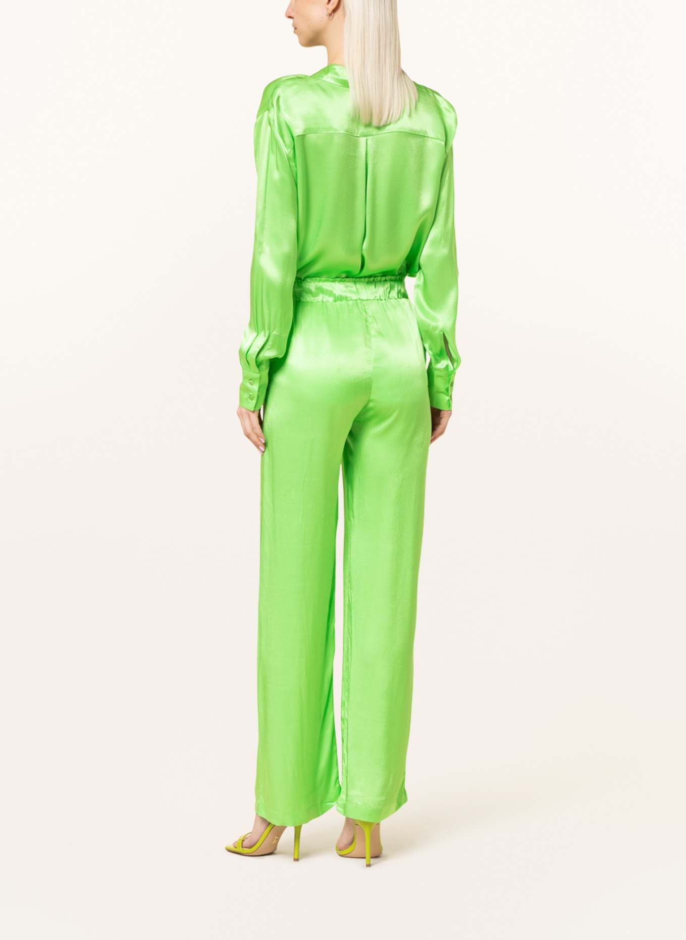 MRS & HUGS Satin trousers, Color: NEON GREEN (Image 3)