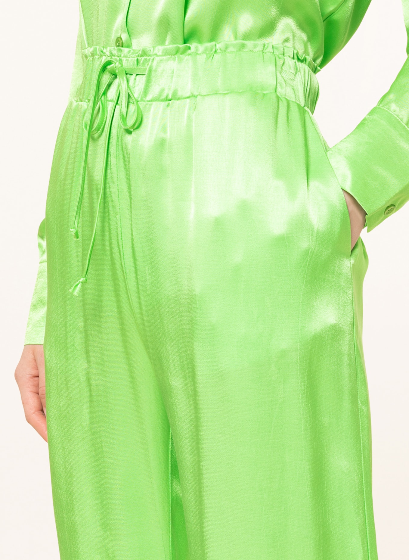 MRS & HUGS Satin trousers, Color: NEON GREEN (Image 5)