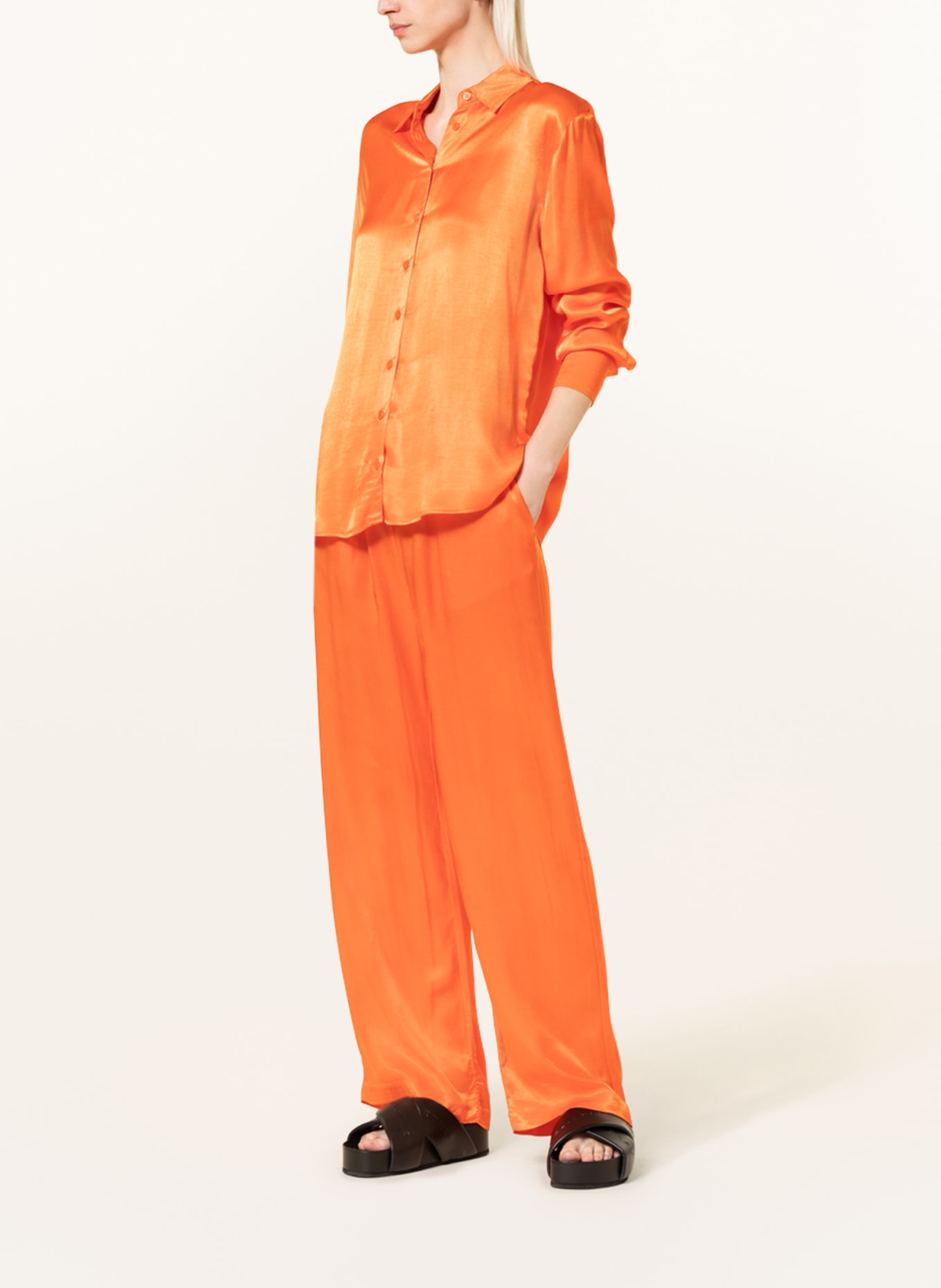 MRS & HUGS Satin trousers, Color: ORANGE (Image 2)