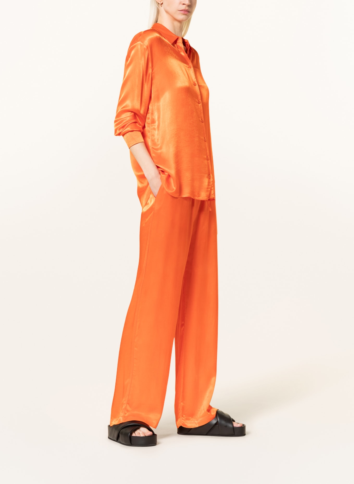 MRS & HUGS Satin trousers, Color: ORANGE (Image 4)