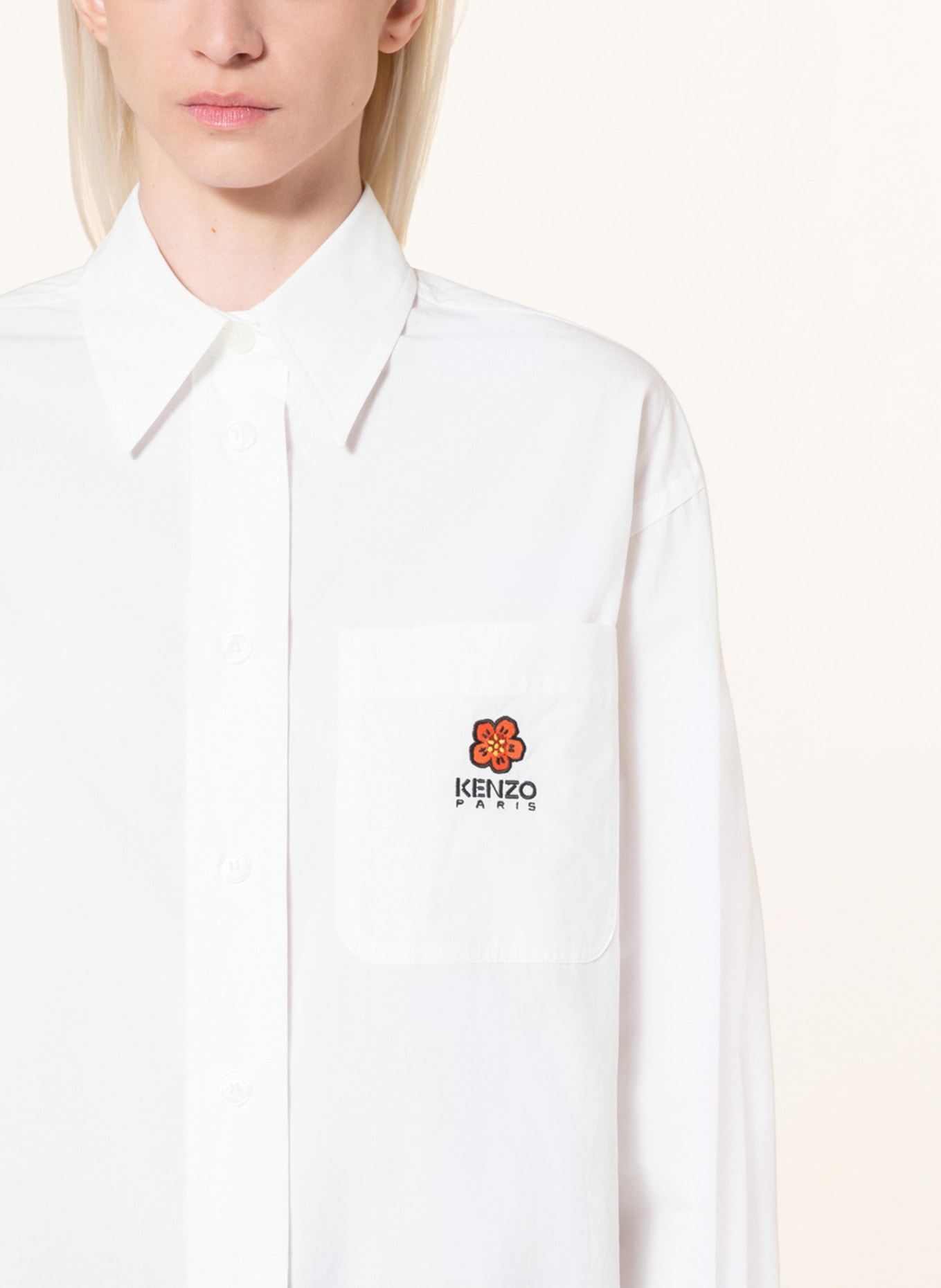 KENZO Oversized shirt blouse, Color: WHITE (Image 4)
