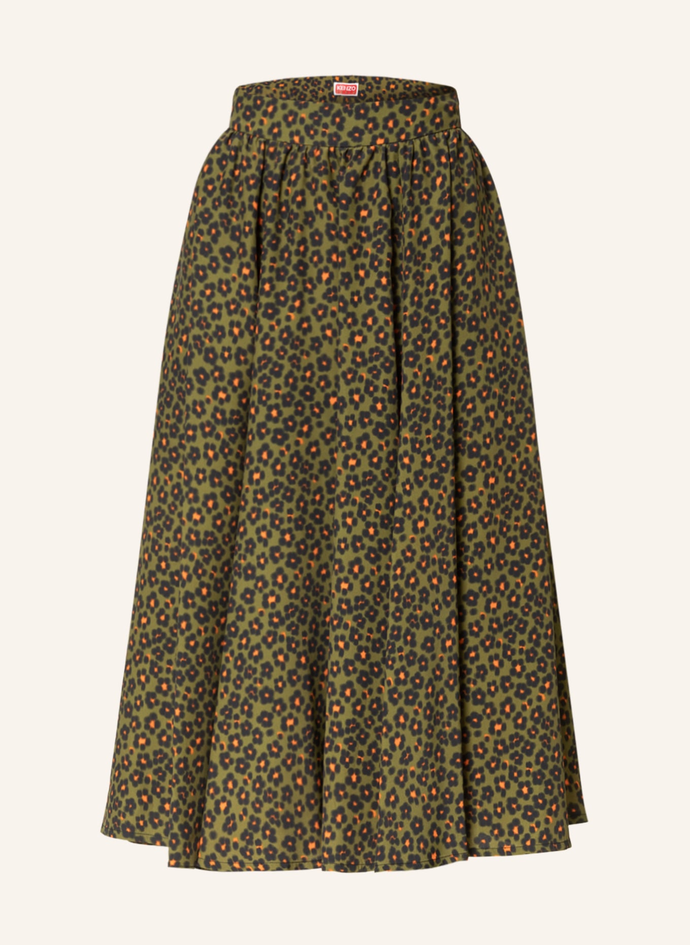 KENZO Skirt, Color: KHAKI/ BLACK/ ORANGE (Image 1)