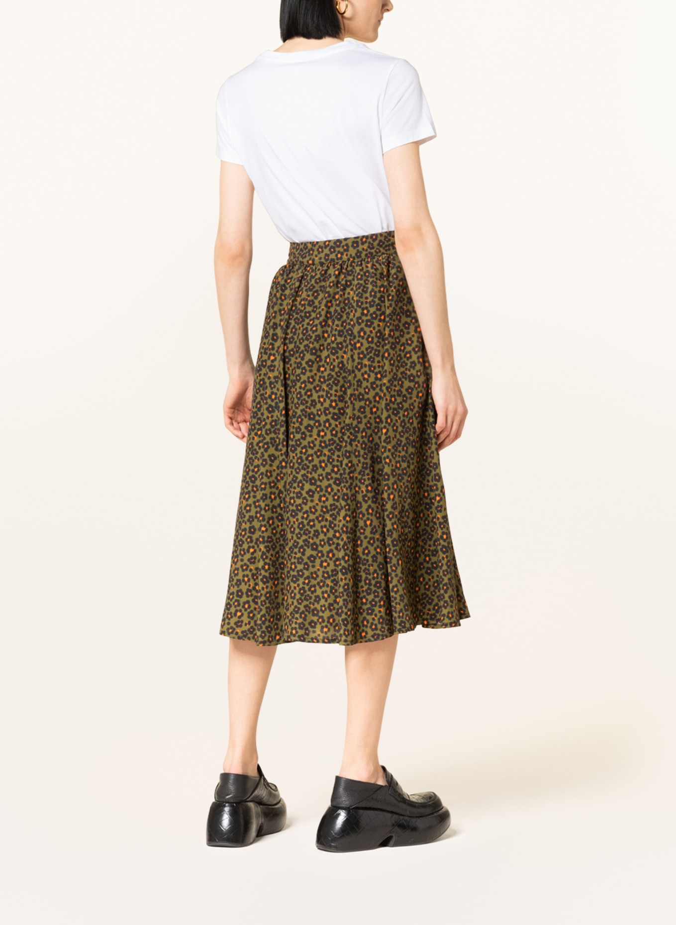 KENZO Skirt, Color: KHAKI/ BLACK/ ORANGE (Image 3)