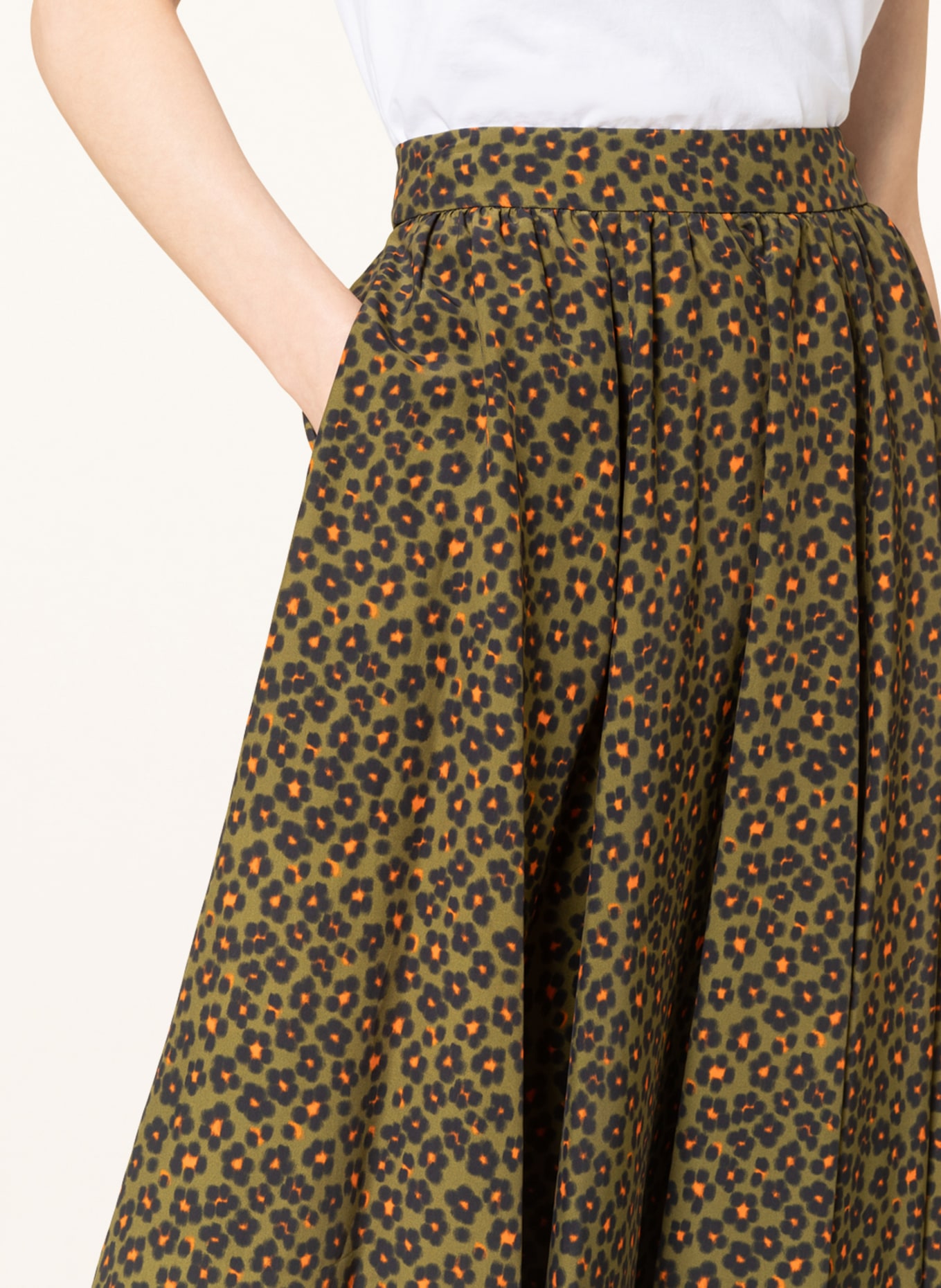 KENZO Skirt, Color: KHAKI/ BLACK/ ORANGE (Image 4)