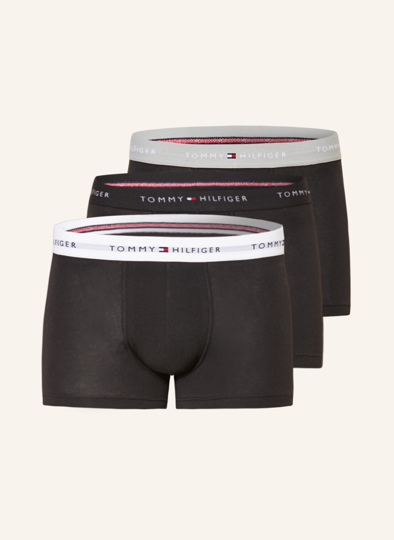 TOMMY HILFIGER 3er-Pack Boxershorts: SCHWARZ