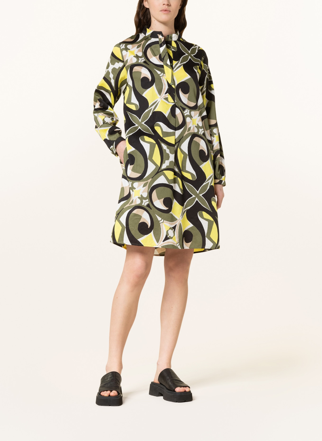 FYNCH-HATTON Kleid in oliv/ gelb/ weiss | Sommerkleider