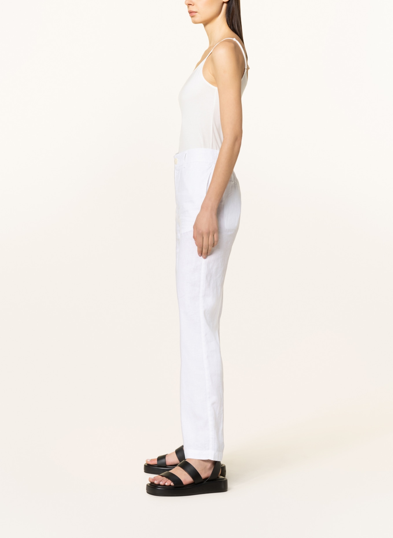 FYNCH-HATTON Wide leg trousers made of linen, Color: WHITE (Image 4)