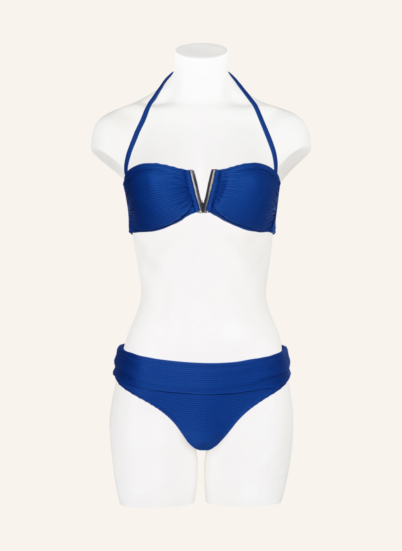 heidi klein Bandeau bikini top MALDIVIAN BLUE V BAR, Color: BLUE (Image 2)