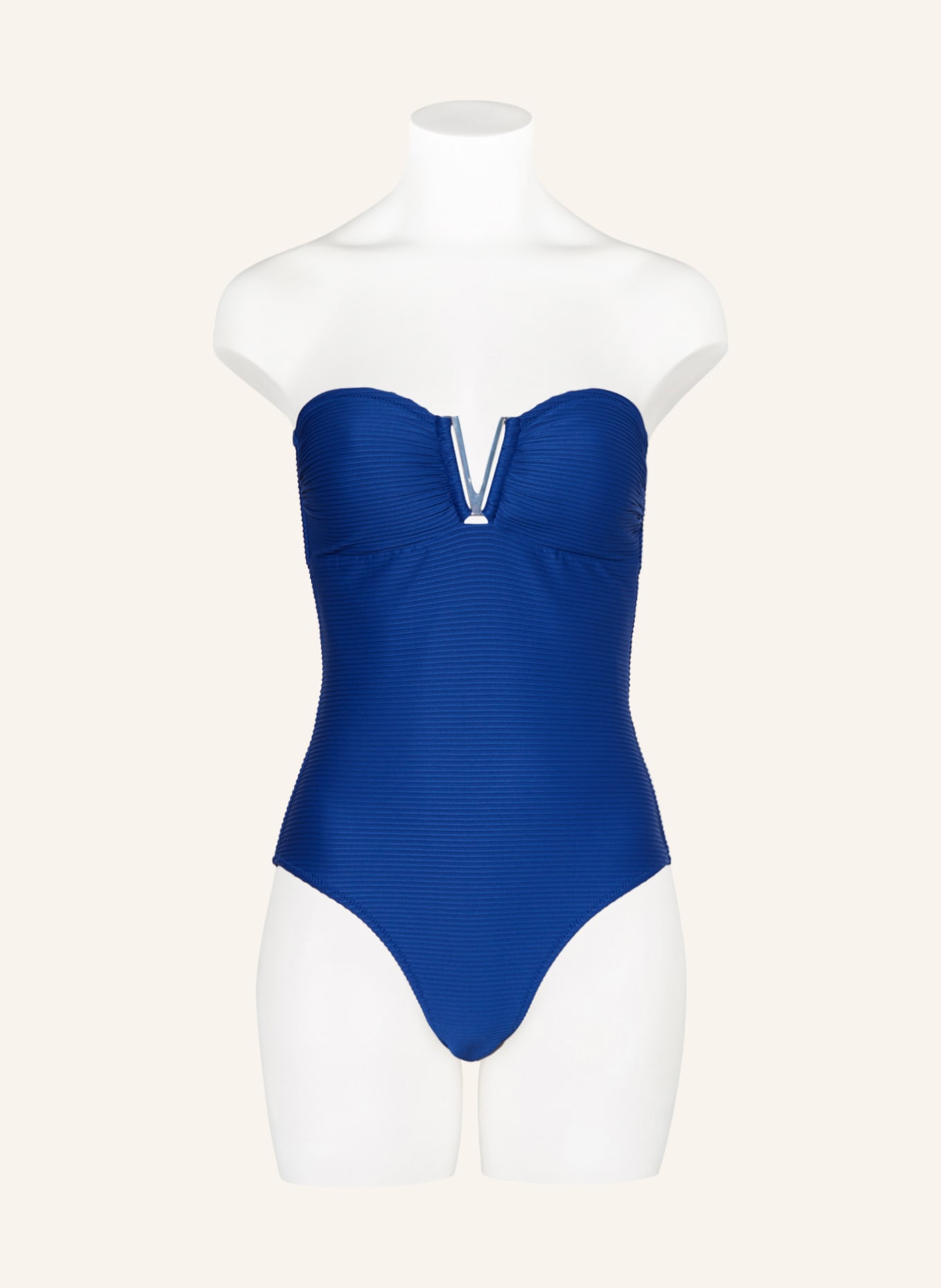 heidi klein Bandeau swimsuit MALDIVIAN BLUE V BAR, Color: BLUE (Image 4)