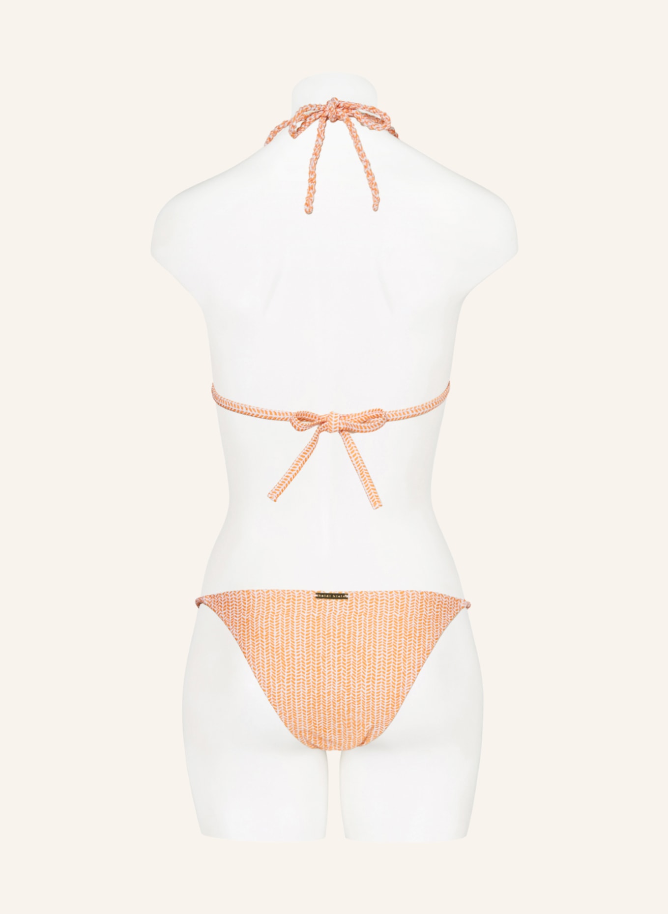 heidi klein Triangle bikini top WALDORF WINDS, Color: ORANGE/ ECRU (Image 3)