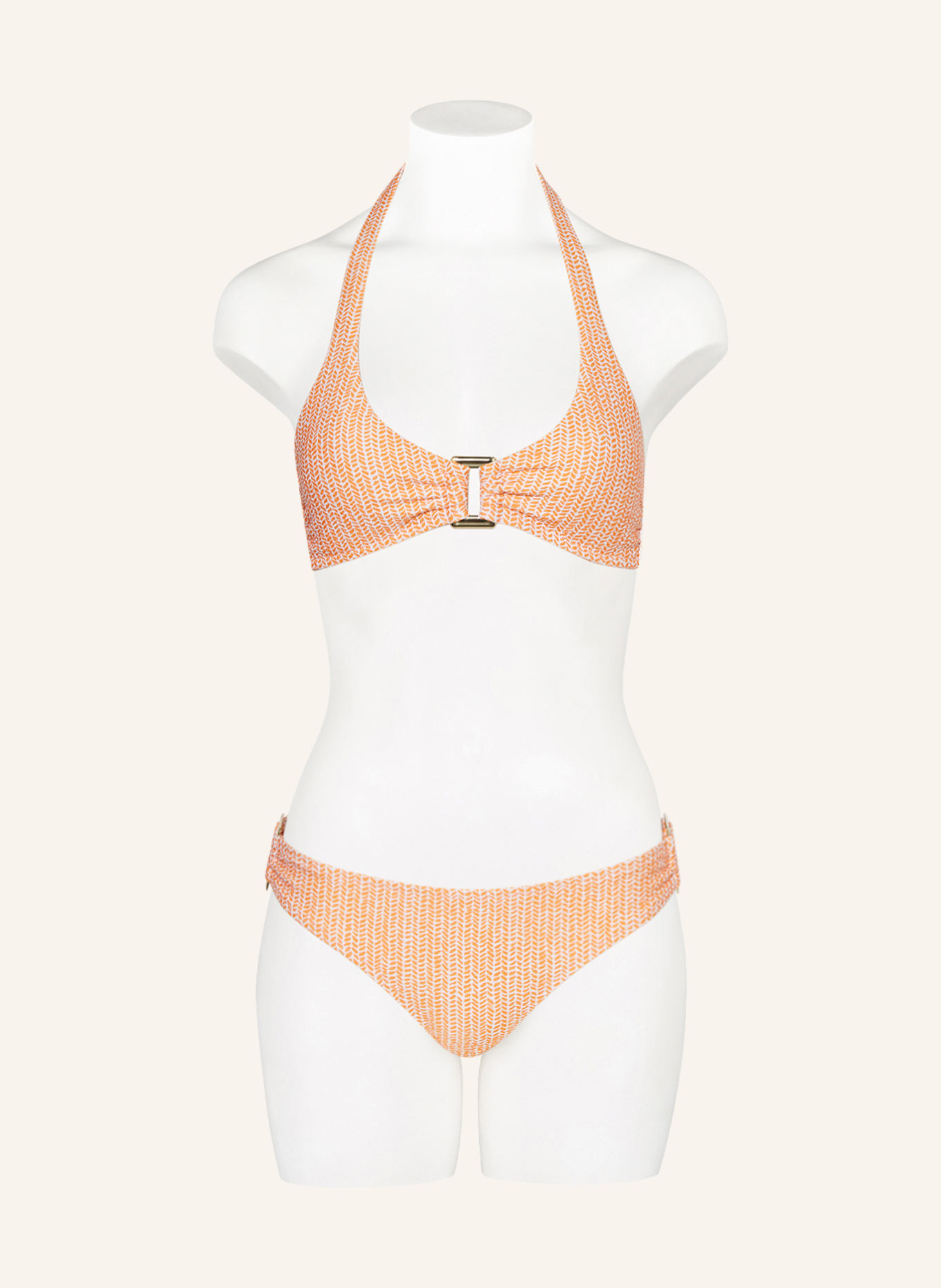 heidi klein Basic bikini bottoms WALDORF WINDS, Color: ORANGE/ ECRU (Image 2)