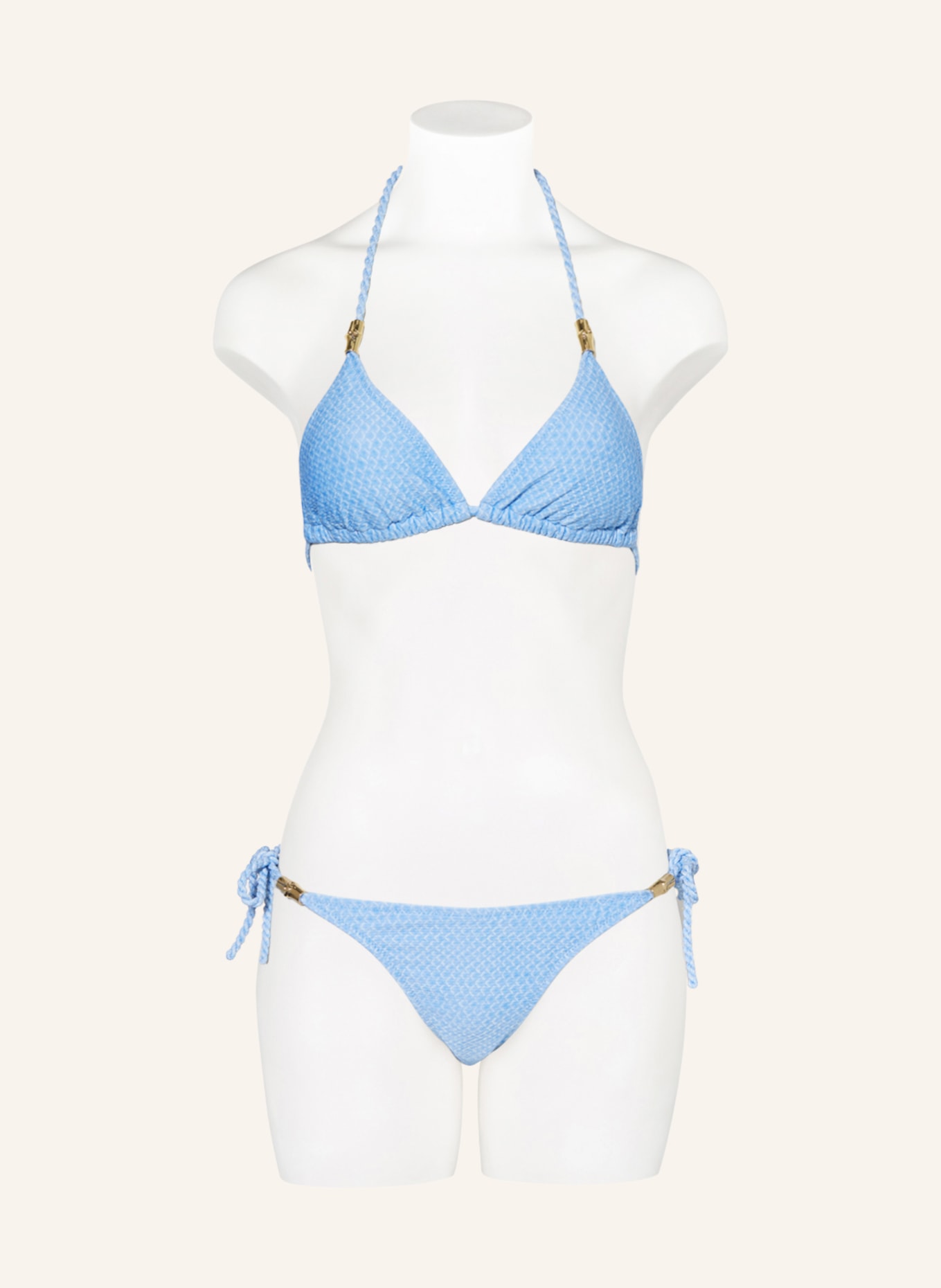 heidi klein Triangle bikini bottoms INDIAN OCEAN, Color: LIGHT BLUE/ WHITE (Image 2)