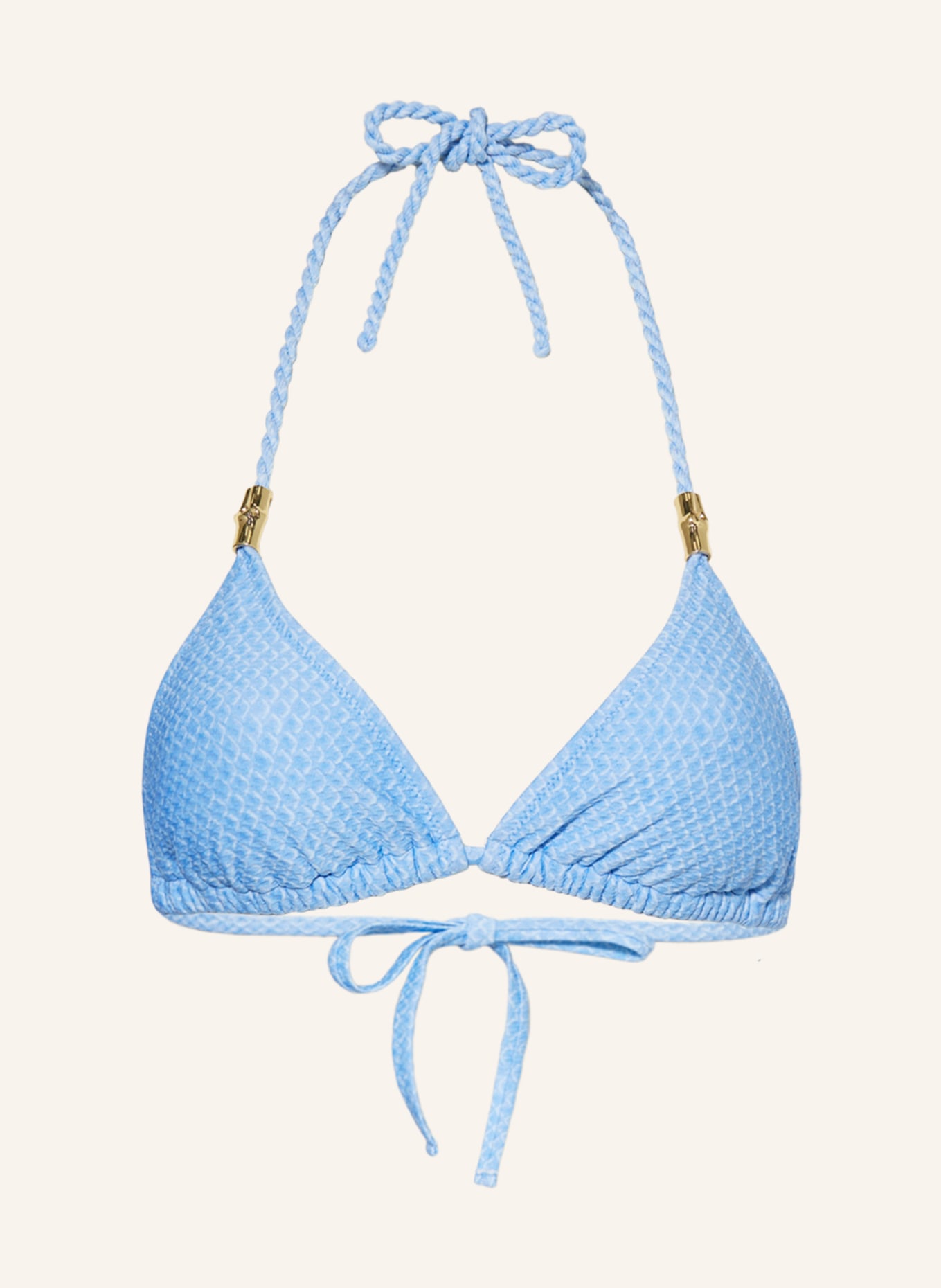 heidi klein Triangle bikini top INDIAN OCEAN, Color: LIGHT BLUE/ WHITE (Image 1)