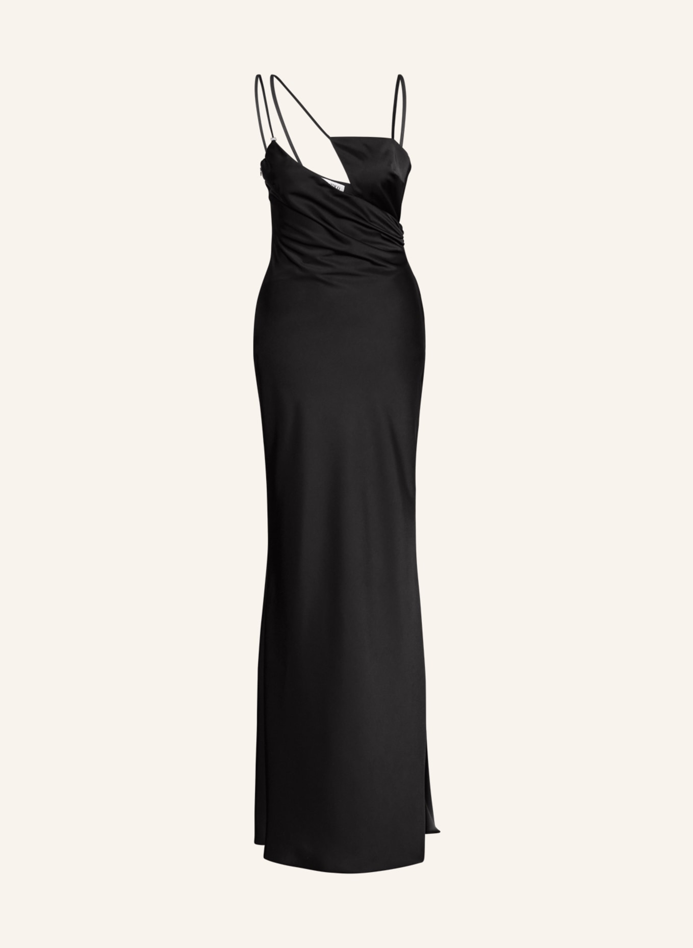 THE ATTICO Evening dress MELVA made of satin, Color: BLACK (Image 1)