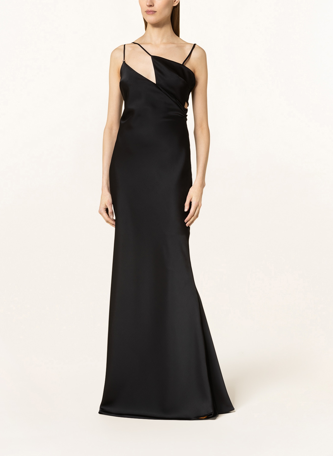 THE ATTICO Evening dress MELVA made of satin, Color: BLACK (Image 2)