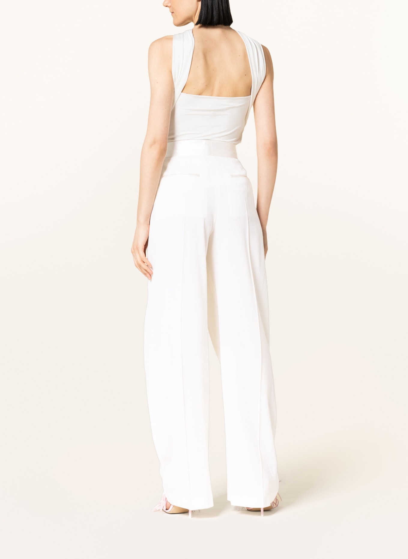 THE ATTICO Wide leg trousers GARY in mixed materials, Color: ECRU (Image 3)