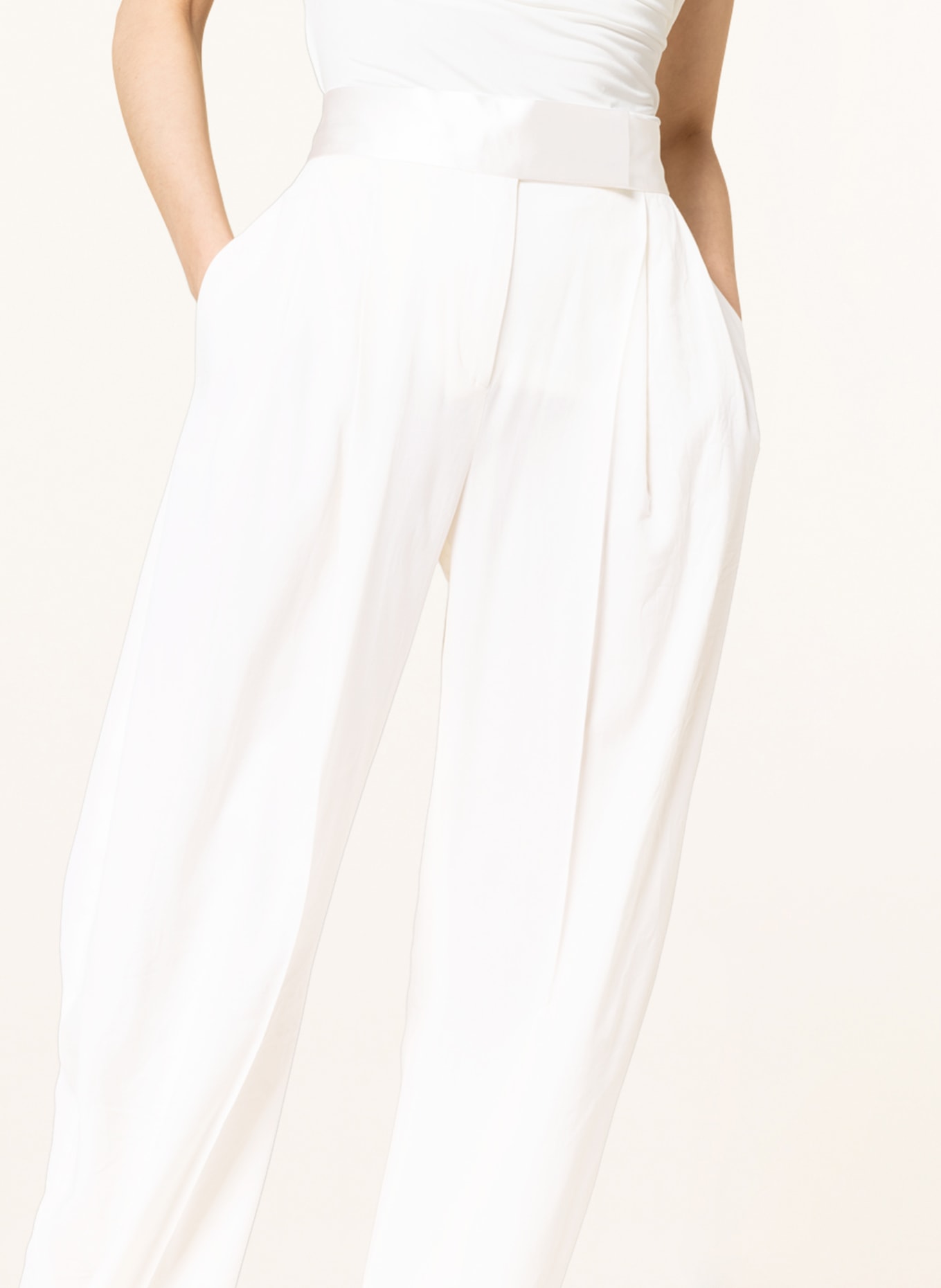 THE ATTICO Wide leg trousers GARY in mixed materials, Color: ECRU (Image 5)