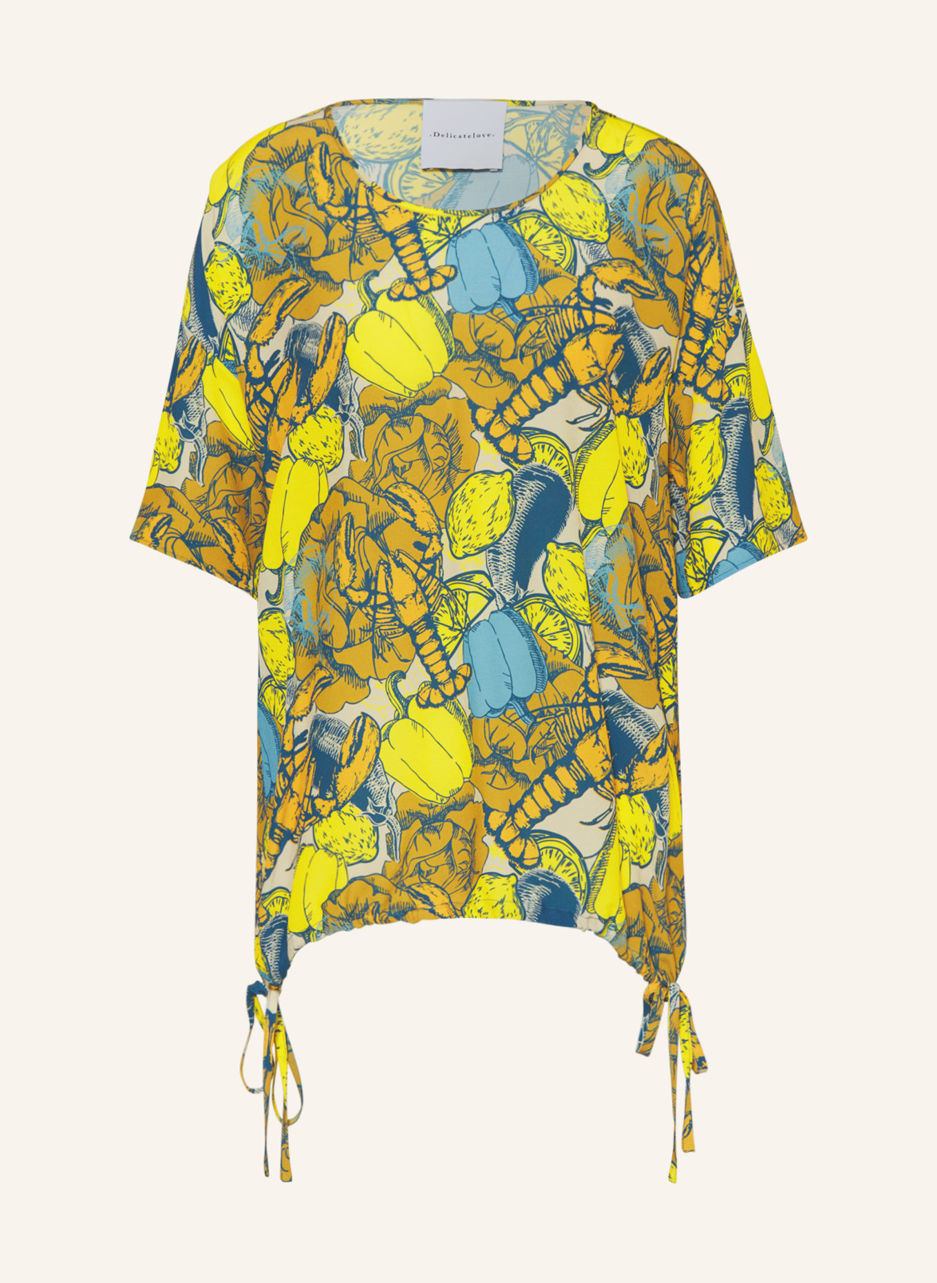 Delicatelove Shirt blouse PHILIPPA, Color: YELLOW/ DARK BLUE/ ORANGE (Image 1)