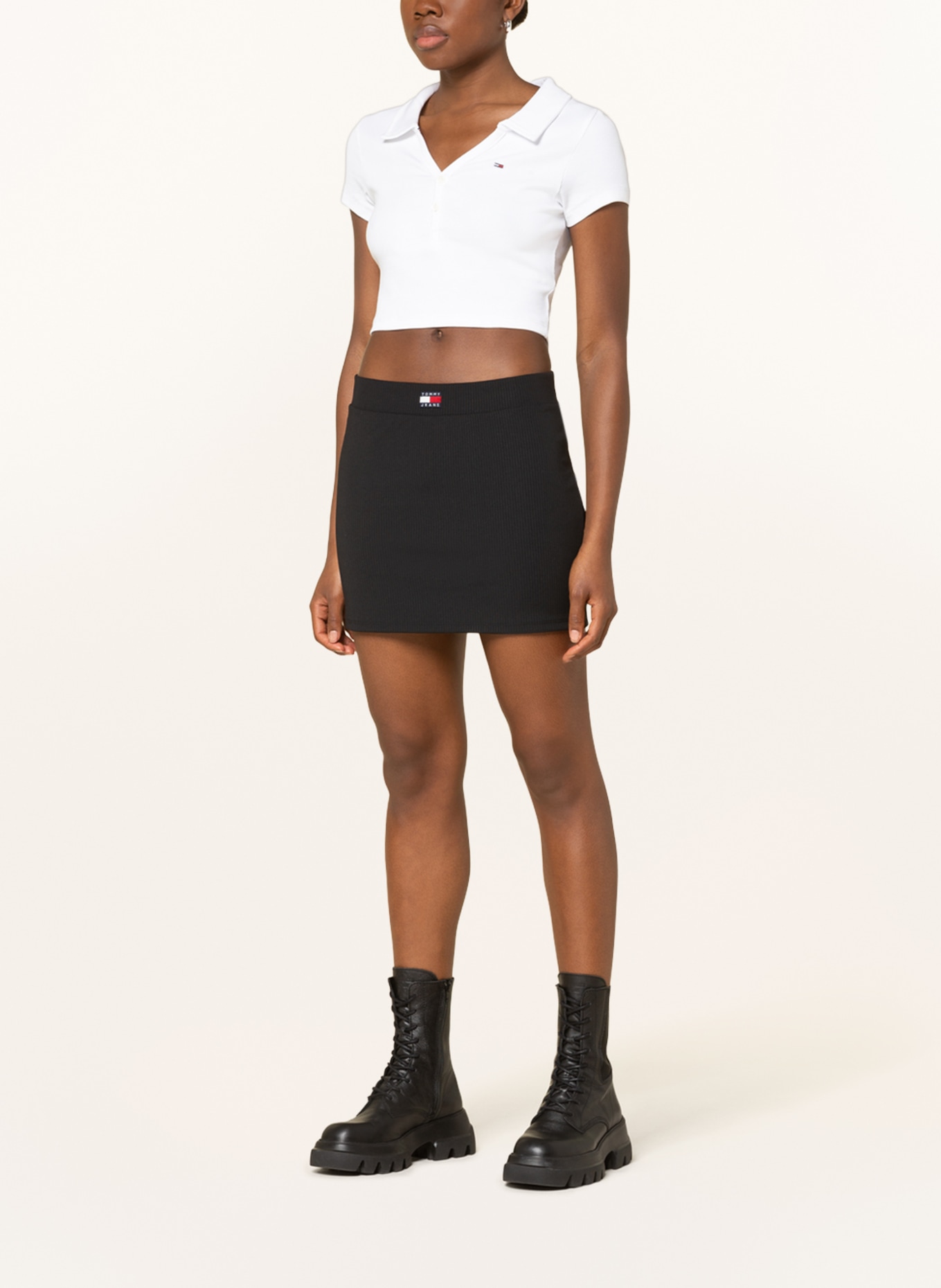 TOMMY JEANS Jersey skirt, Color: BLACK (Image 2)