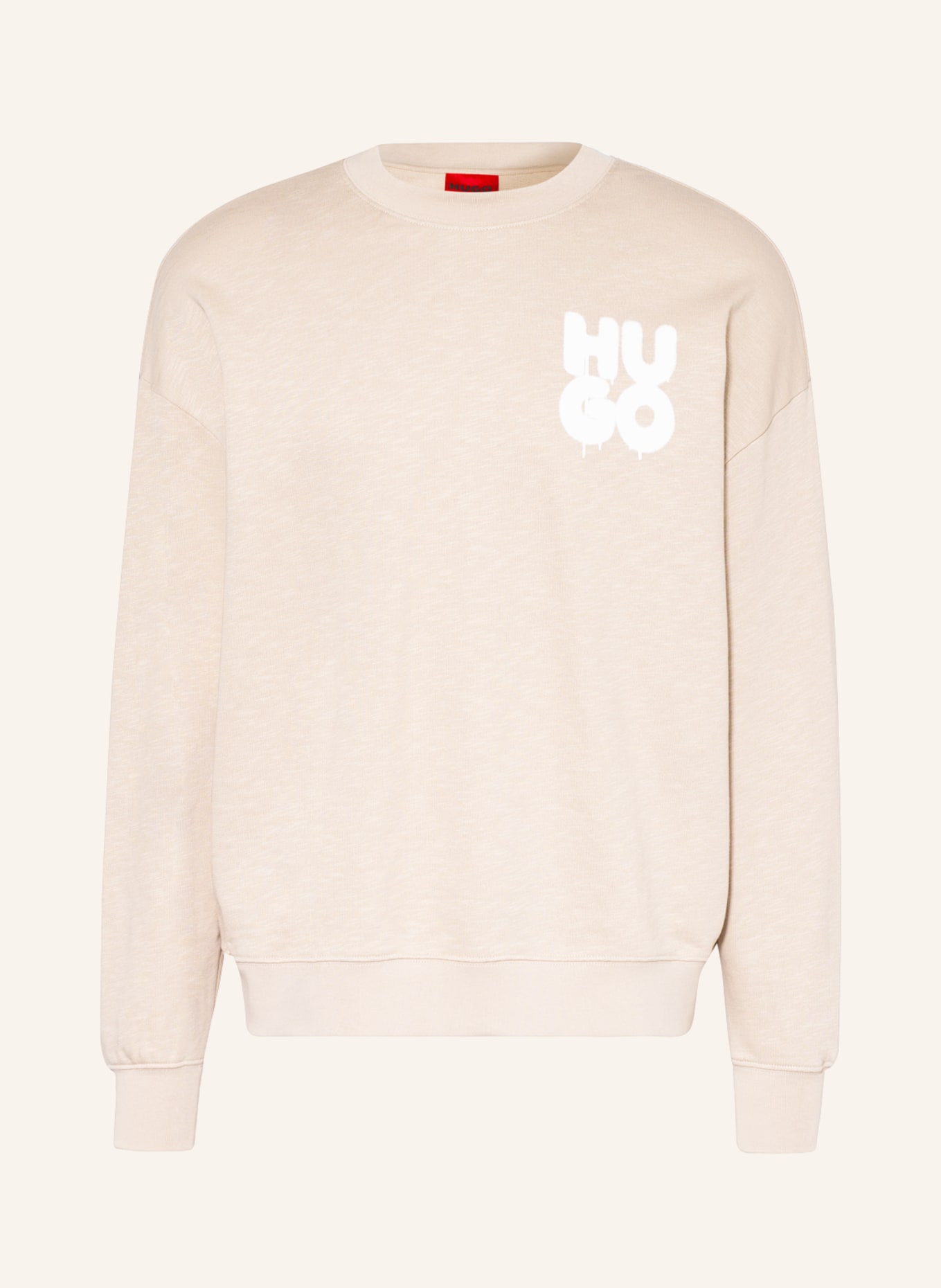 HUGO Sweatshirt DARAZ, Color: BEIGE/ WHITE (Image 1)