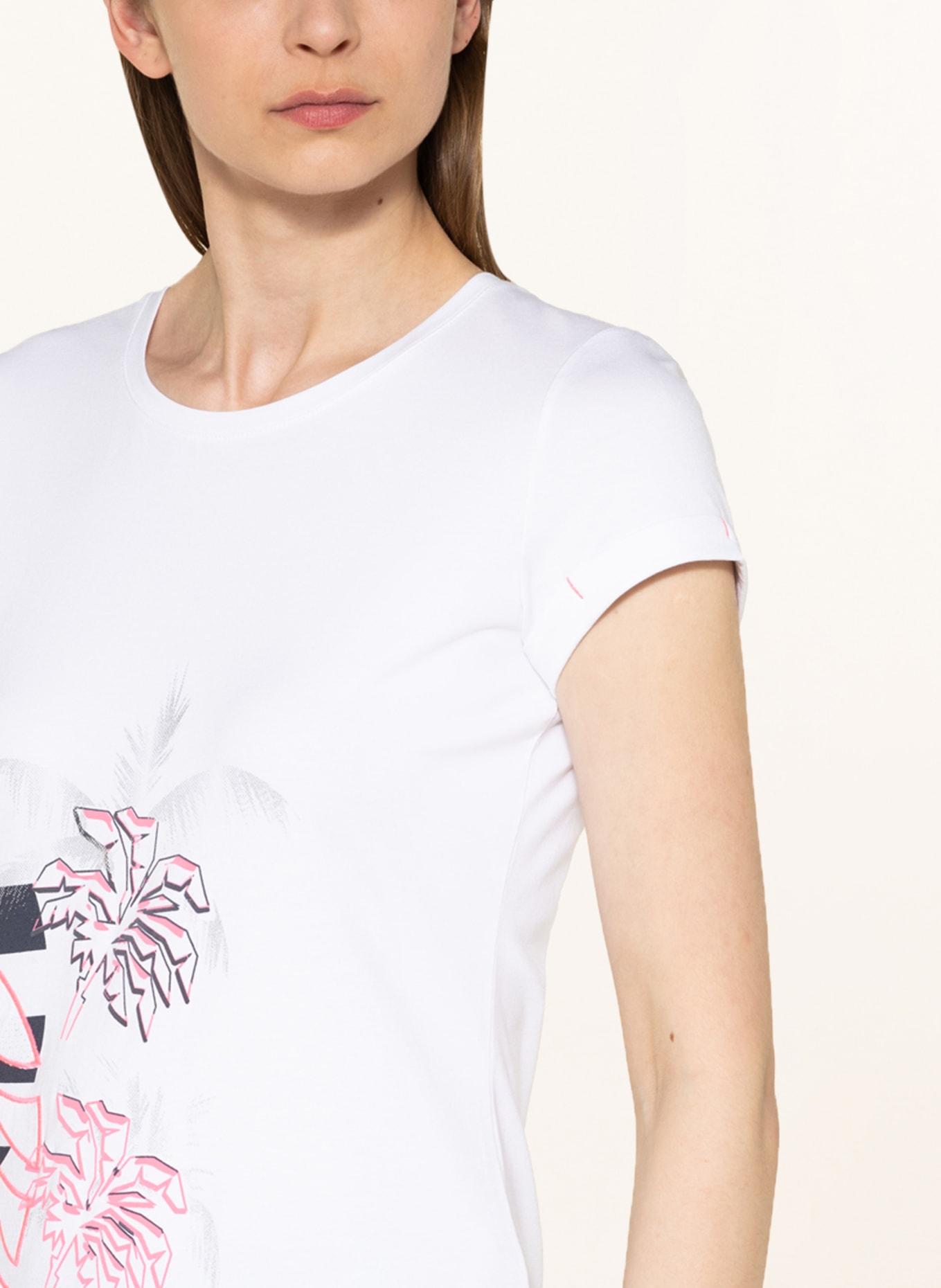 ULLI EHRLICH SPORTALM T-shirt, Color: WHITE/ BLACK/ NEON PINK (Image 4)
