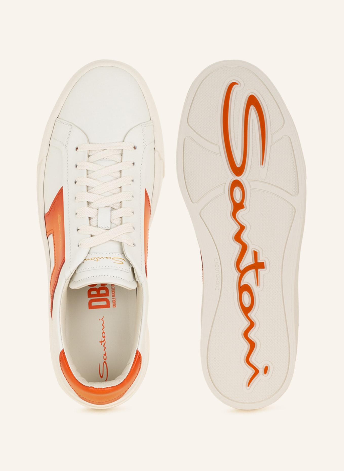 Santoni Sneaker, Farbe: WEISS/ ORANGE (Bild 5)