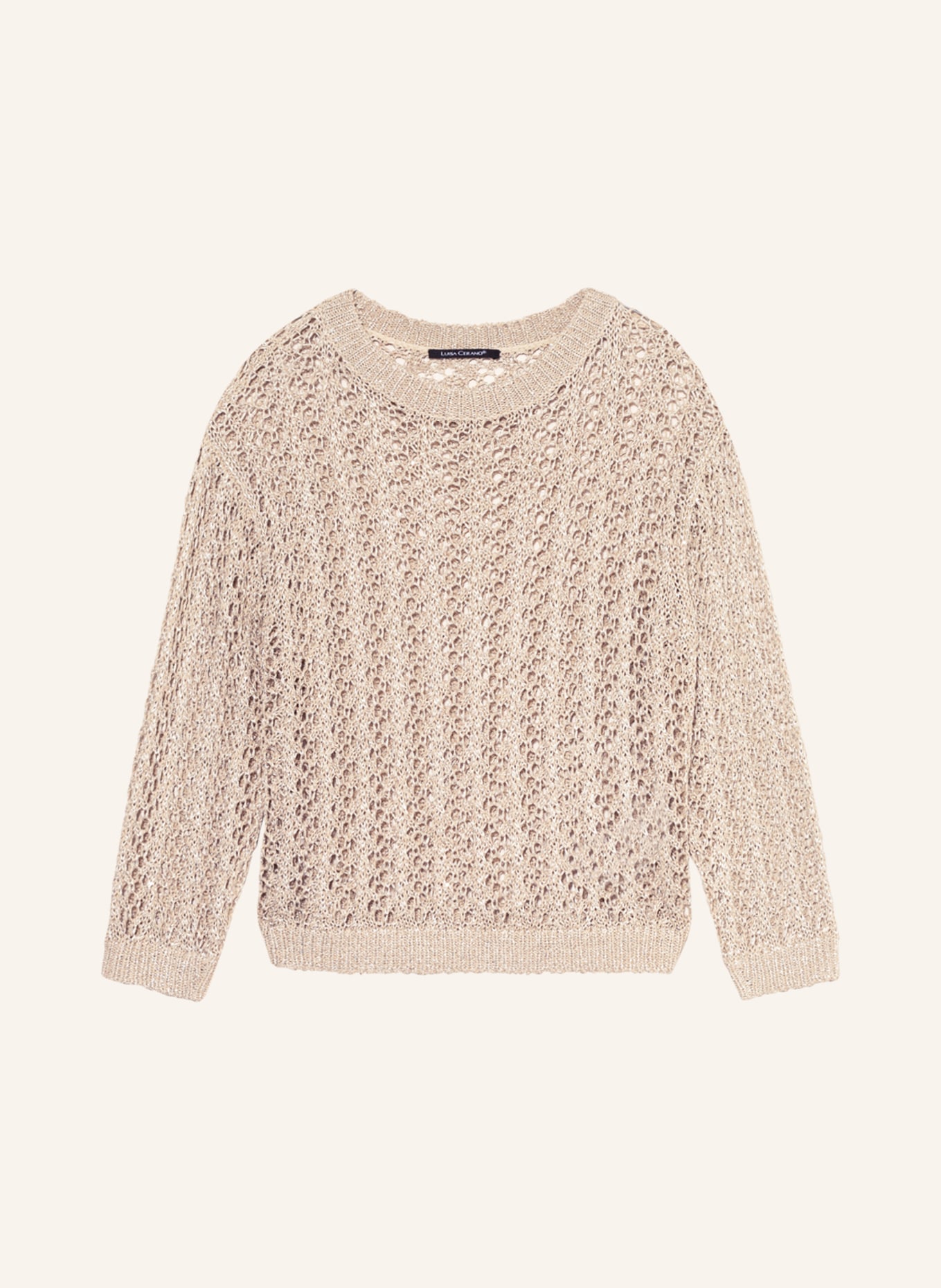 LUISA CERANO Sweaters with linen and sequins, Color: BEIGE (Image 1)