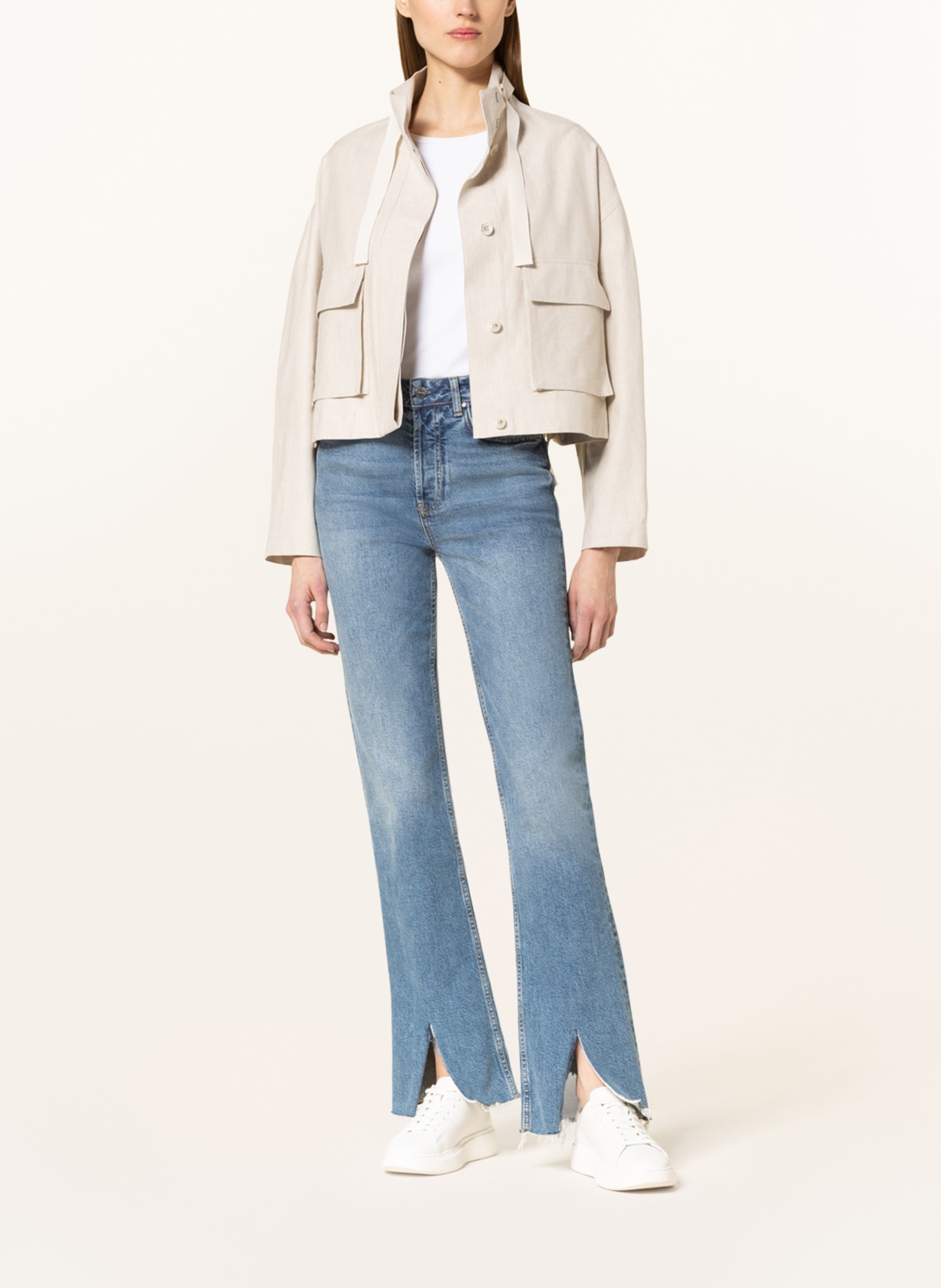 Calvin Klein Field jacket with linen in beige