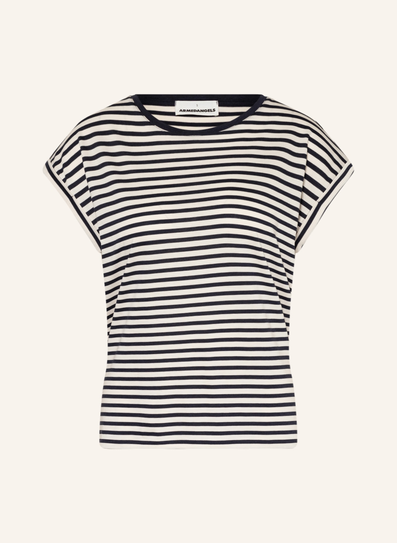 ARMEDANGELS T-shirt JILAANA: BIAŁY / GRANATOWY