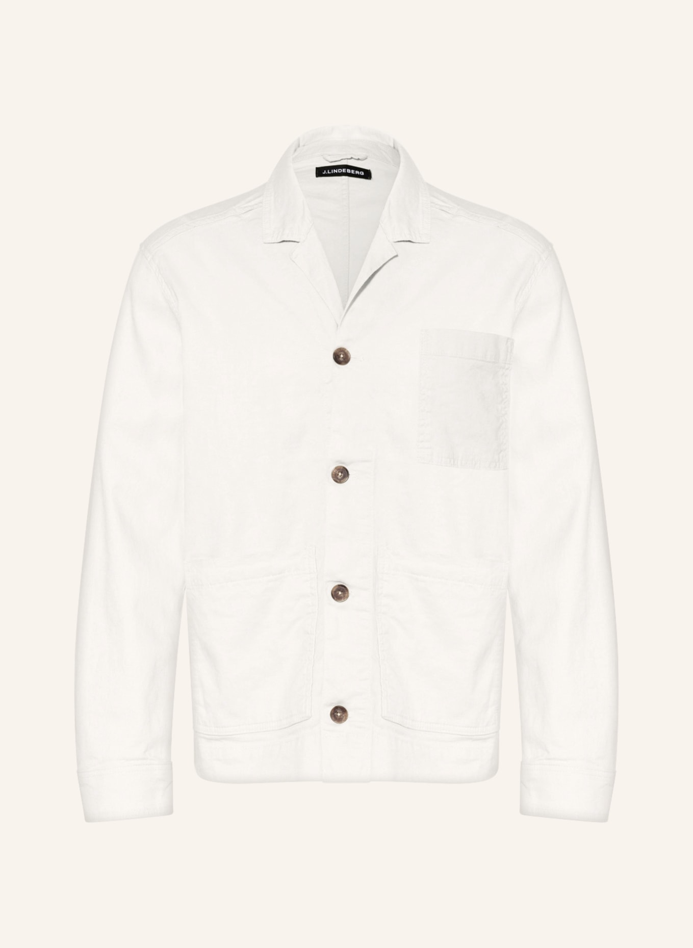 J.LINDEBERG Overshirt with linen, Color: CREAM (Image 1)