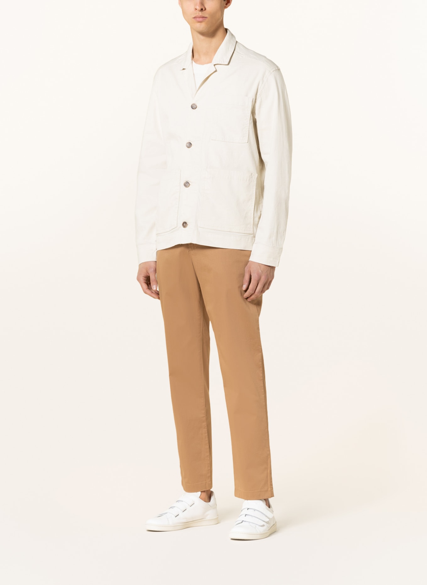 J.LINDEBERG Overshirt with linen, Color: CREAM (Image 2)