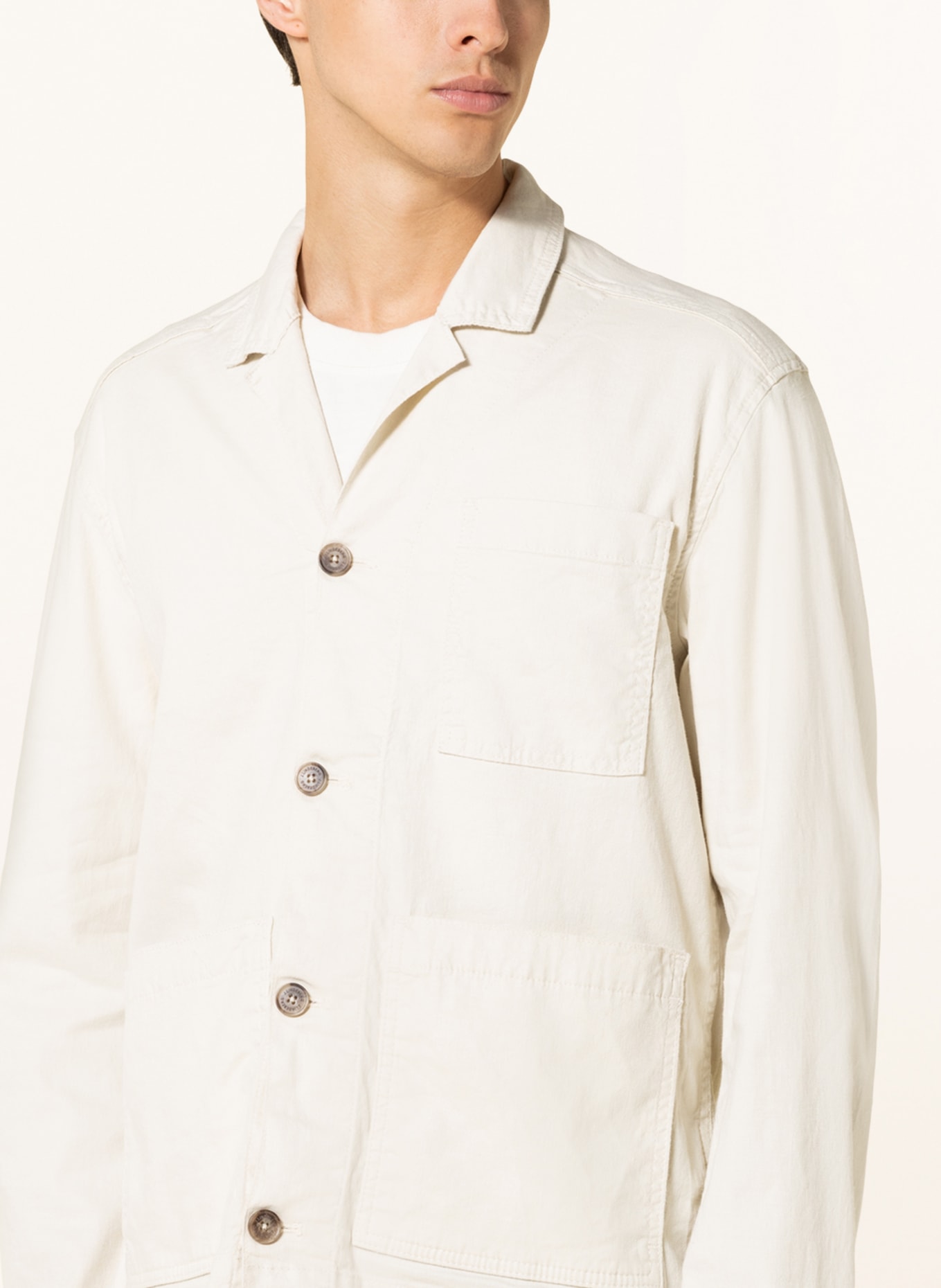 J.LINDEBERG Overshirt with linen, Color: CREAM (Image 4)
