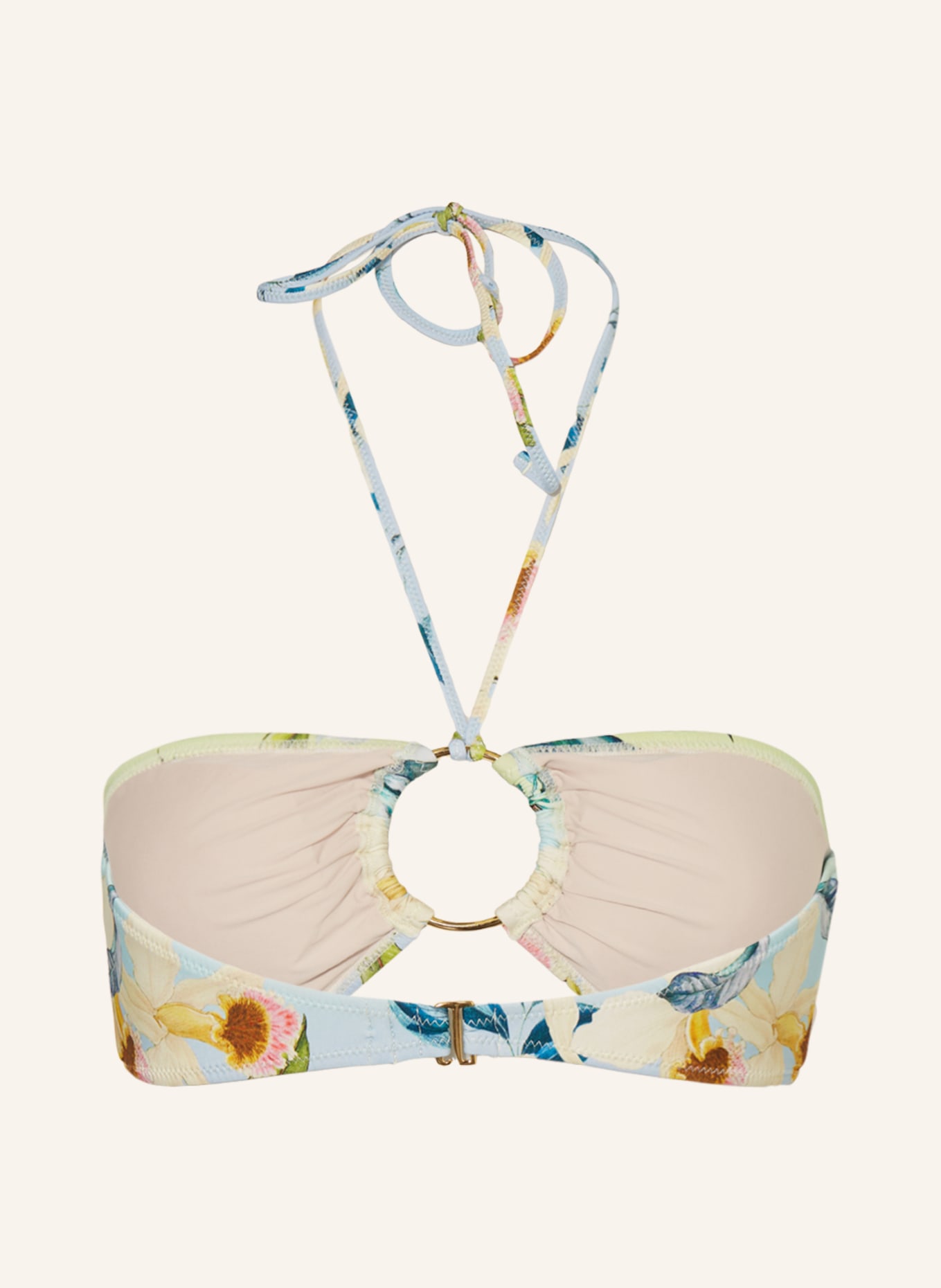 PILYQ Bandeau bikini top ROSIE, Color: LIGHT BLUE/ LIGHT GREEN/ TEAL (Image 2)