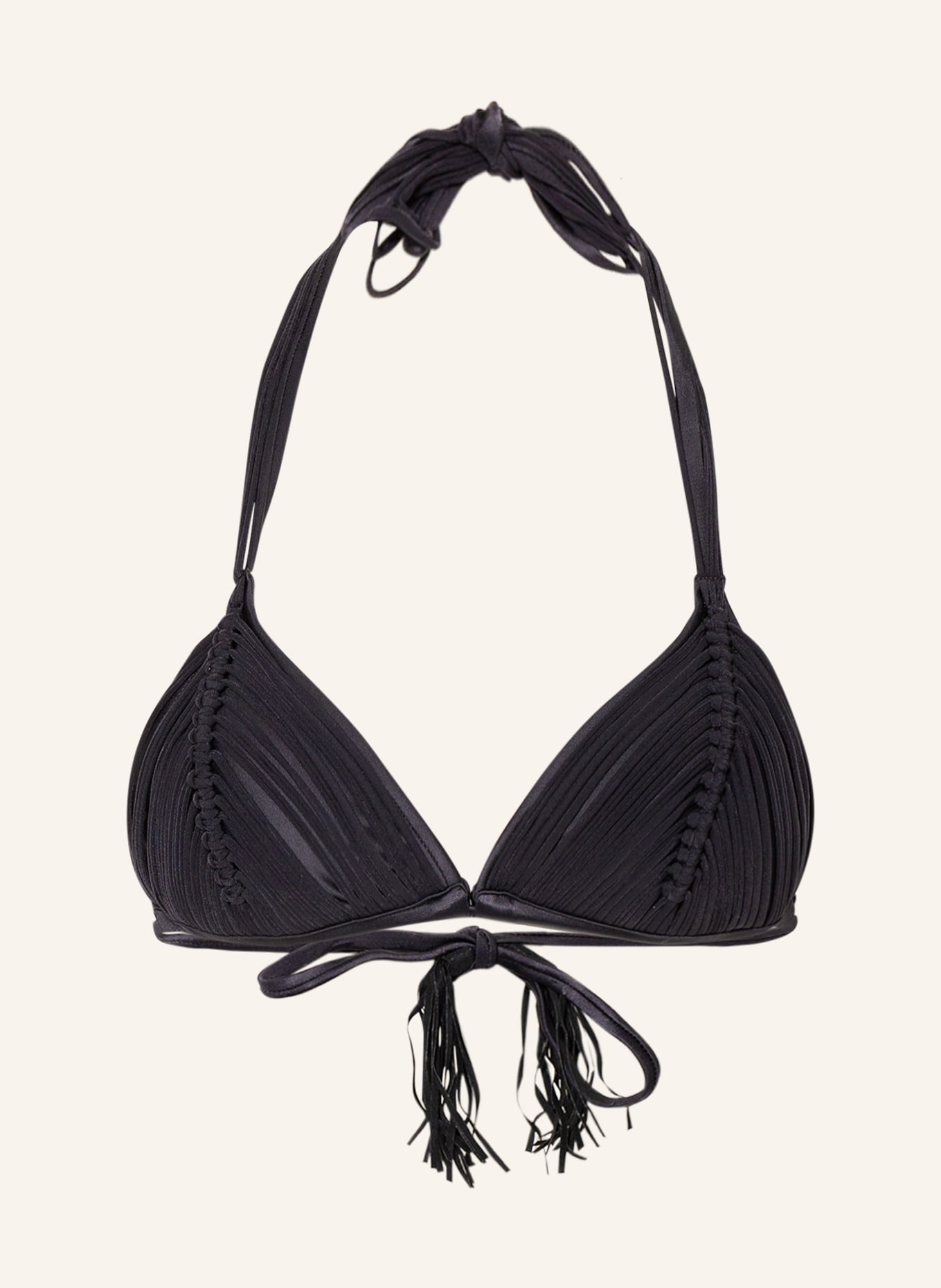 PILYQ Triangle bikini top ISLA, Color: BLACK (Image 1)