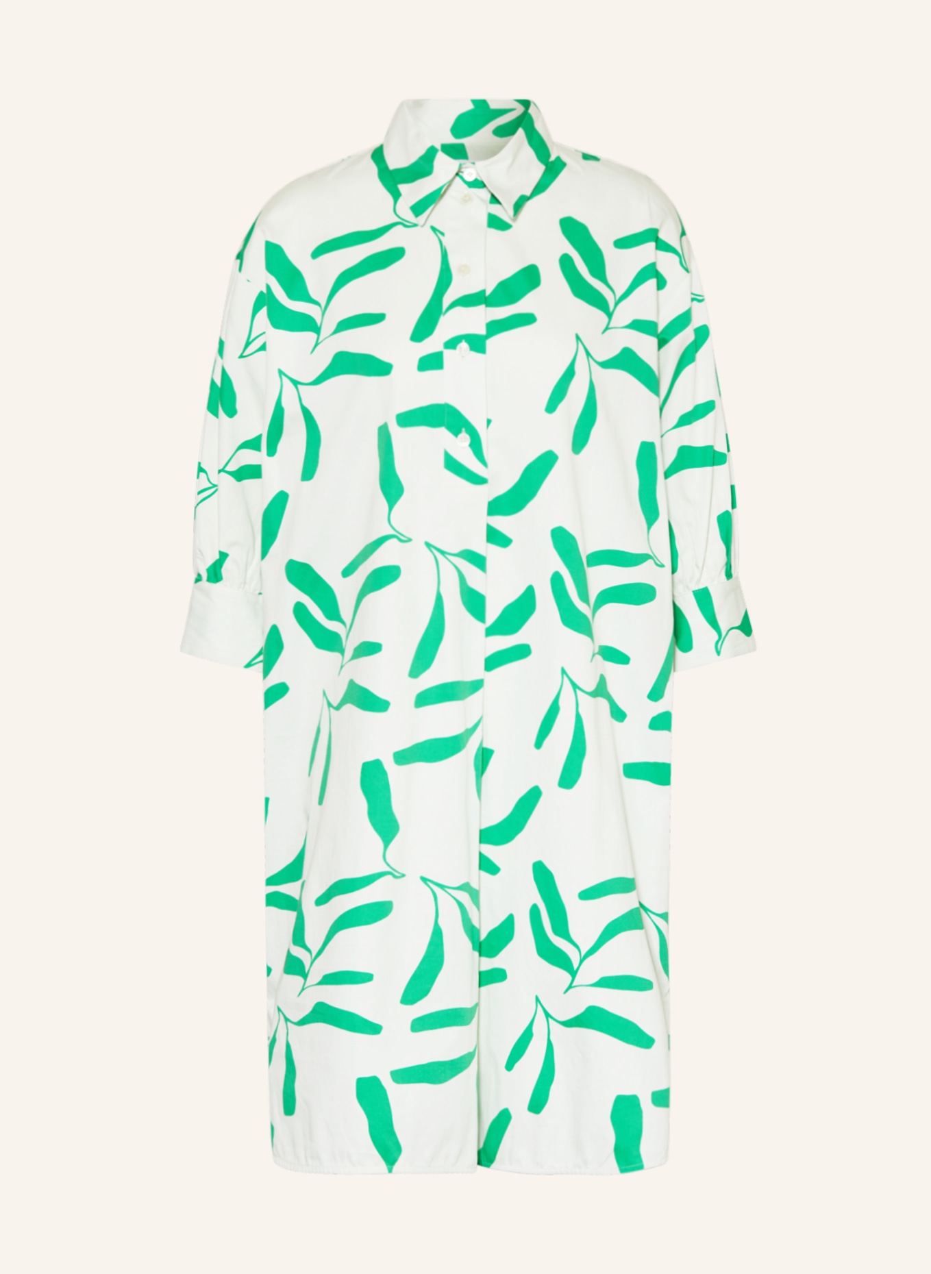 seidensticker Dress with 3/4 sleeves, Color: WHITE/ GREEN (Image 1)