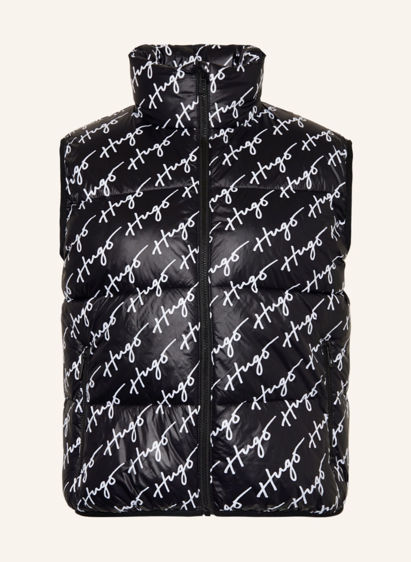 HUGO Quilted vest FAROLE, Color: BLACK/ WHITE (Image 1)
