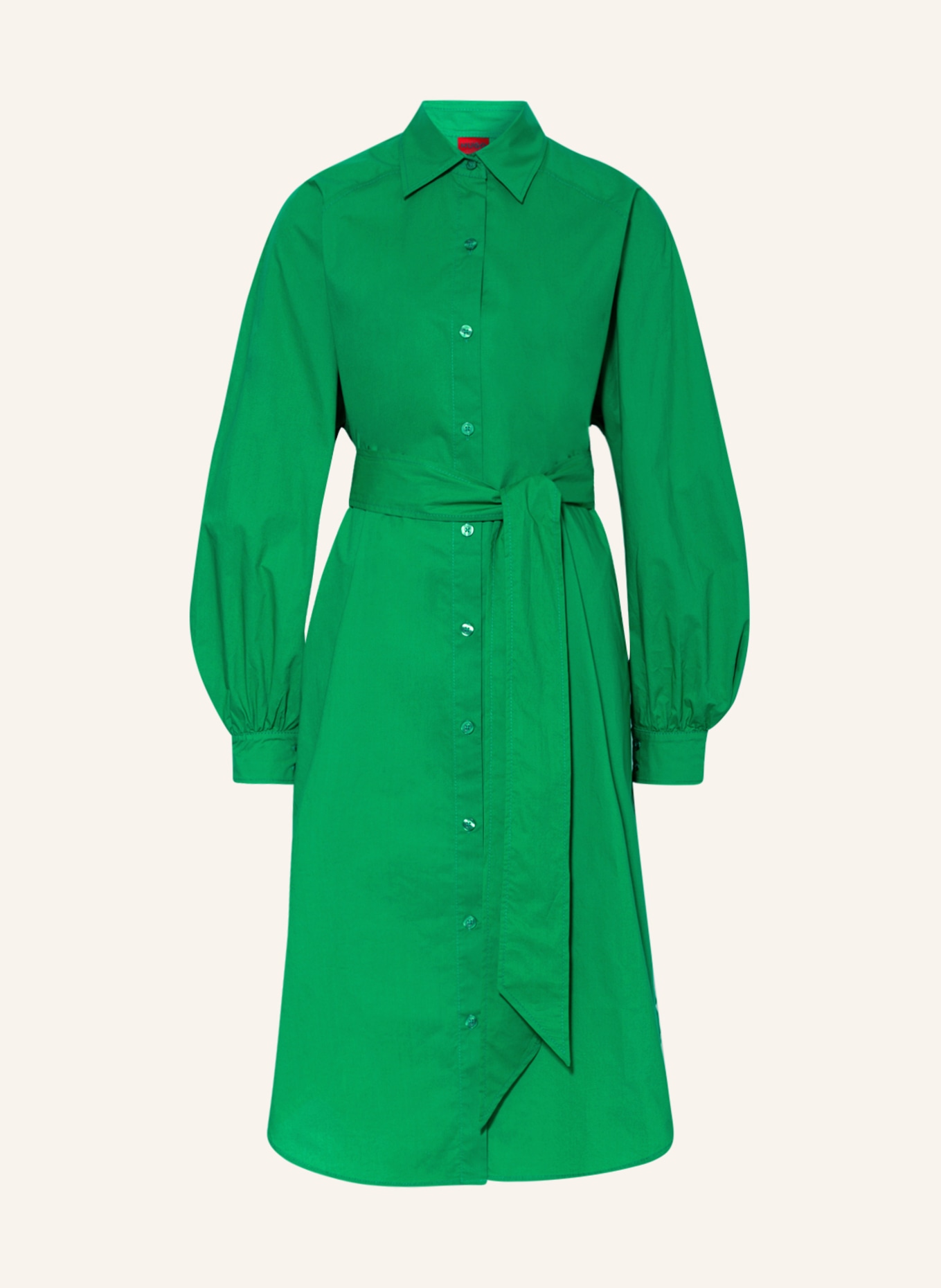 HUGO Shirt dress KAMERAN, Color: GREEN (Image 1)