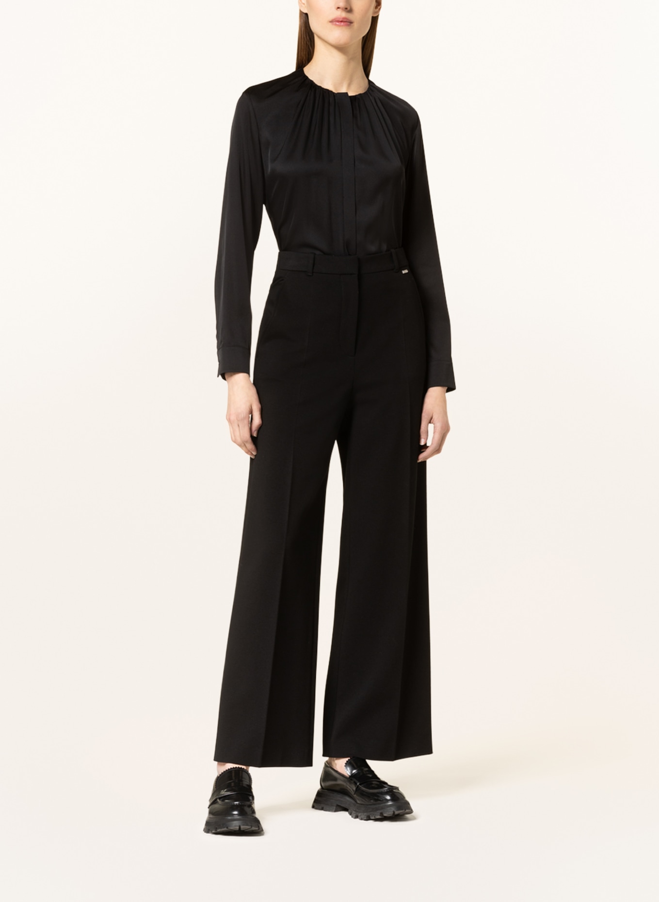 BOSS Bluse BANORAH aus Seide: SCHWARZ