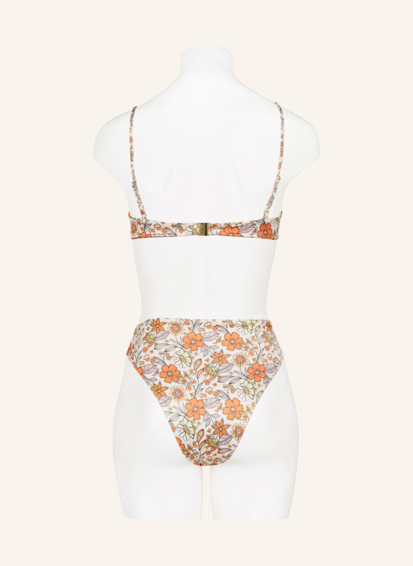 espadrij l'originale Bügel-Bikini-Top ELIAN: ORANGE / CREME / HELLGRÜN