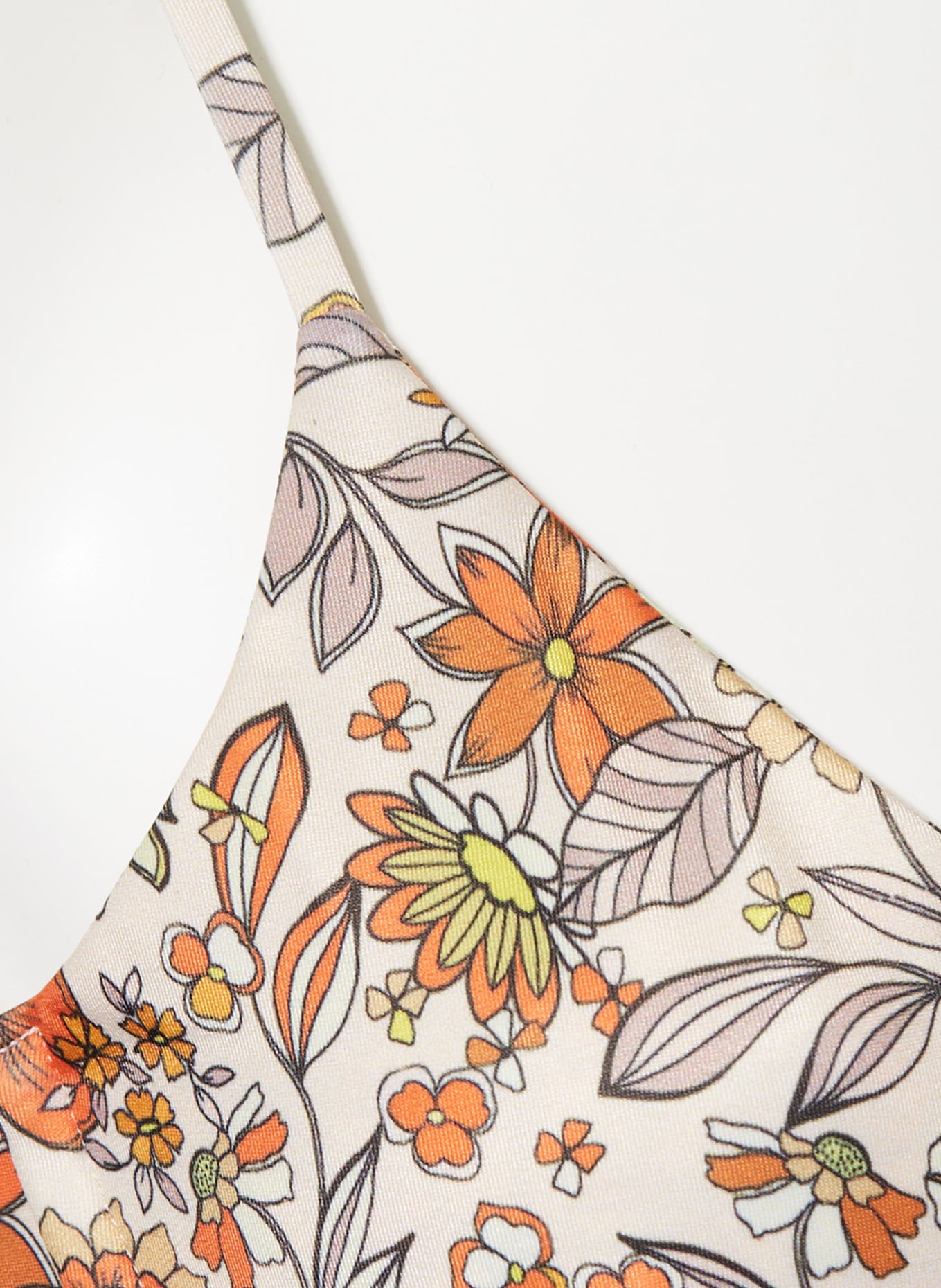 espadrij l'originale Bügel-Bikini-Top ELIAN: ORANGE / CREME / HELLGRÜN