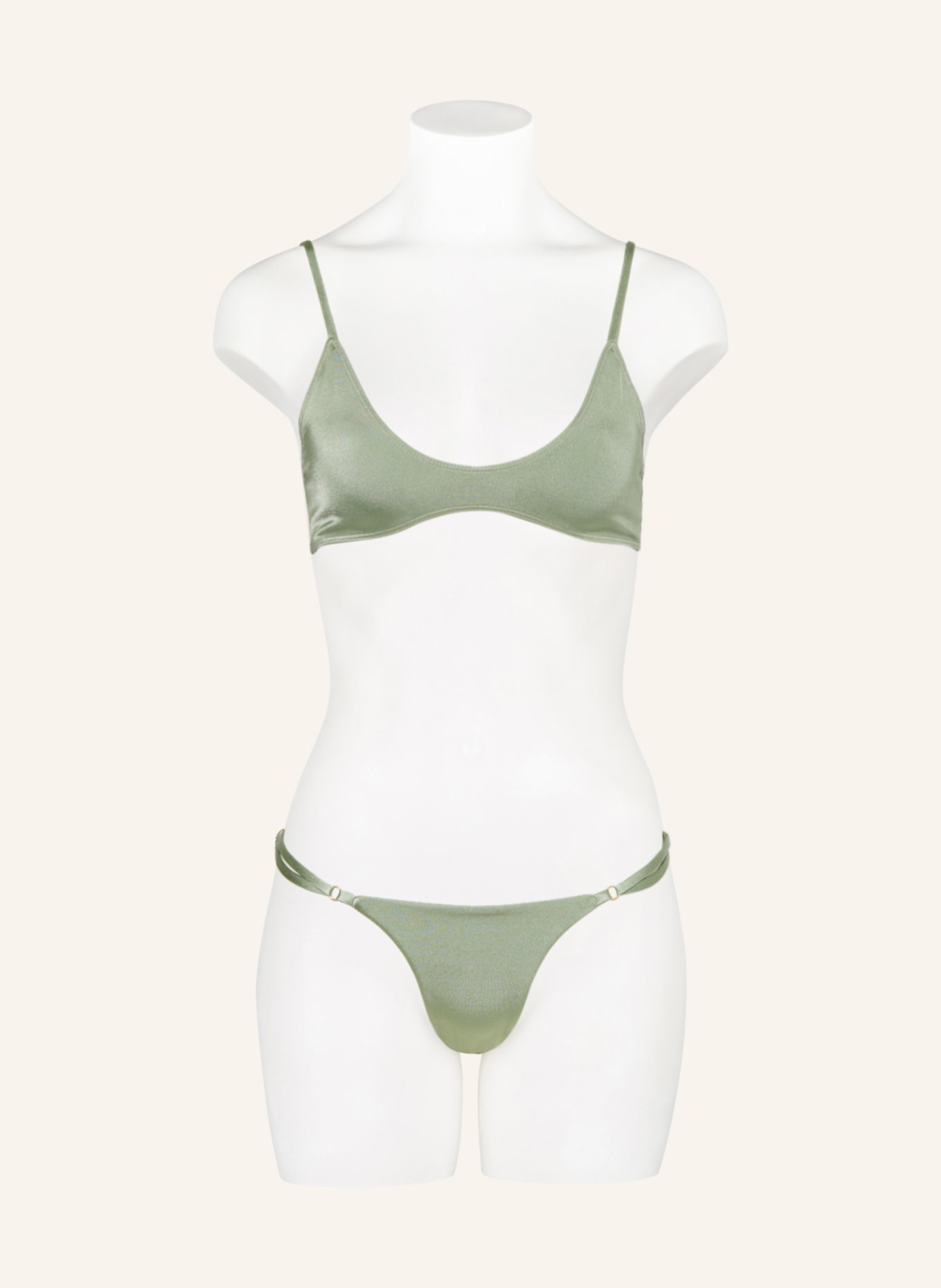 espadrij l'originale Triangle bikini bottoms EDDA, Color: LIGHT GREEN (Image 2)